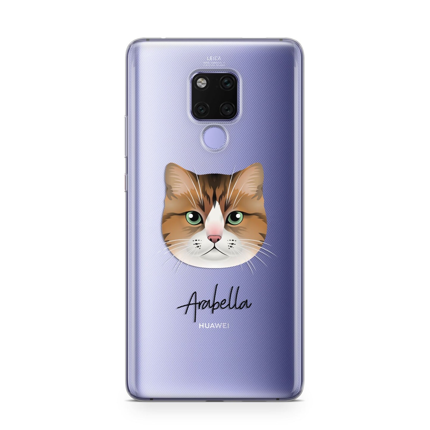 Custom Cat Illustration with Name Huawei Mate 20X Phone Case