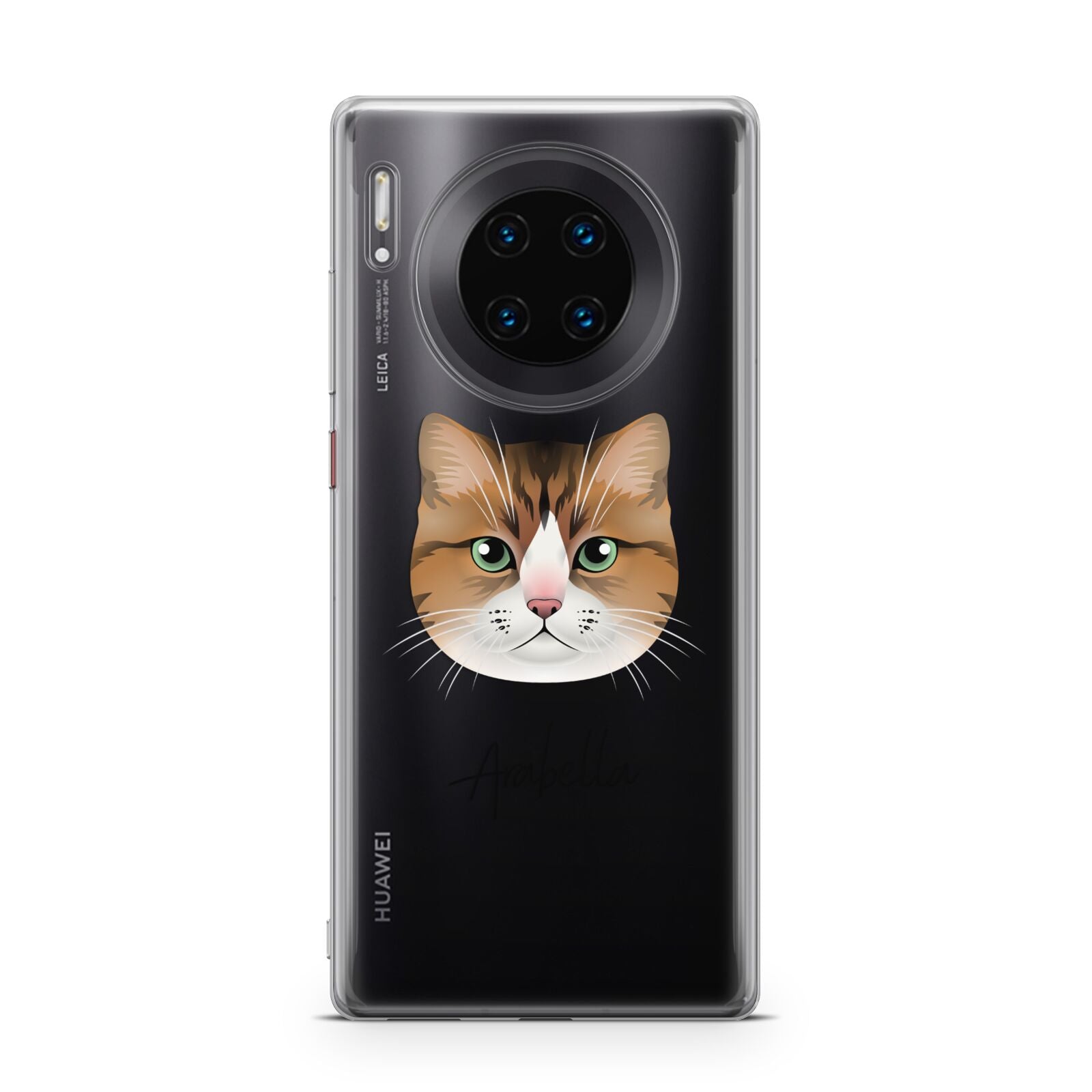 Custom Cat Illustration with Name Huawei Mate 30 Pro Phone Case