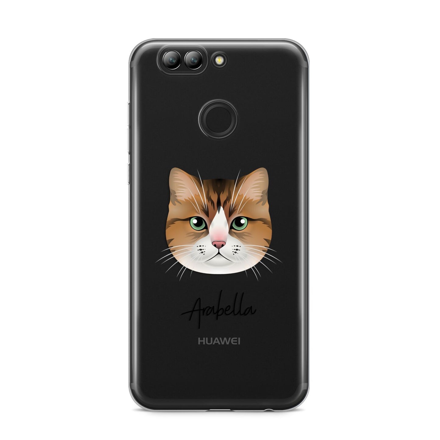 Custom Cat Illustration with Name Huawei Nova 2s Phone Case