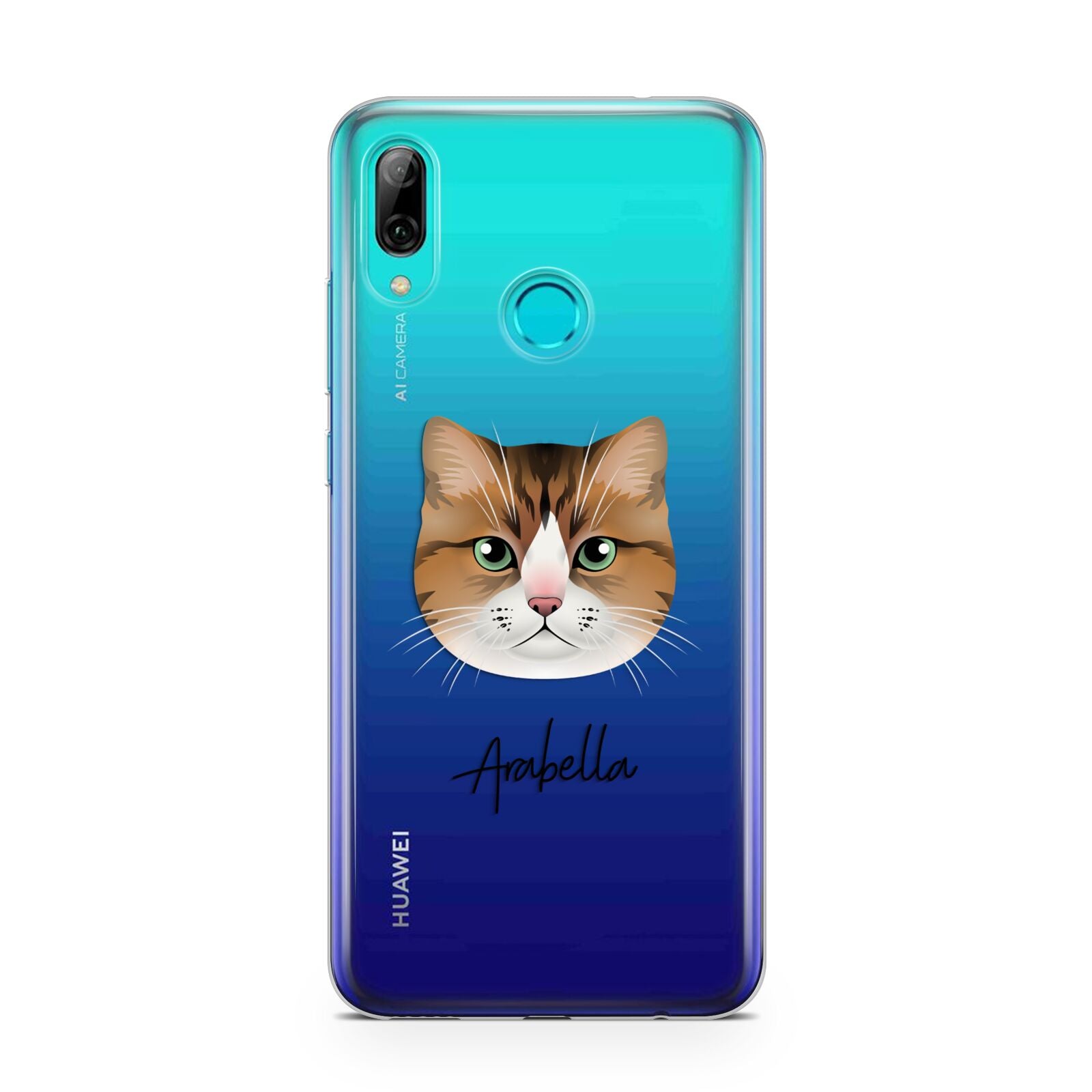 Custom Cat Illustration with Name Huawei P Smart 2019 Case