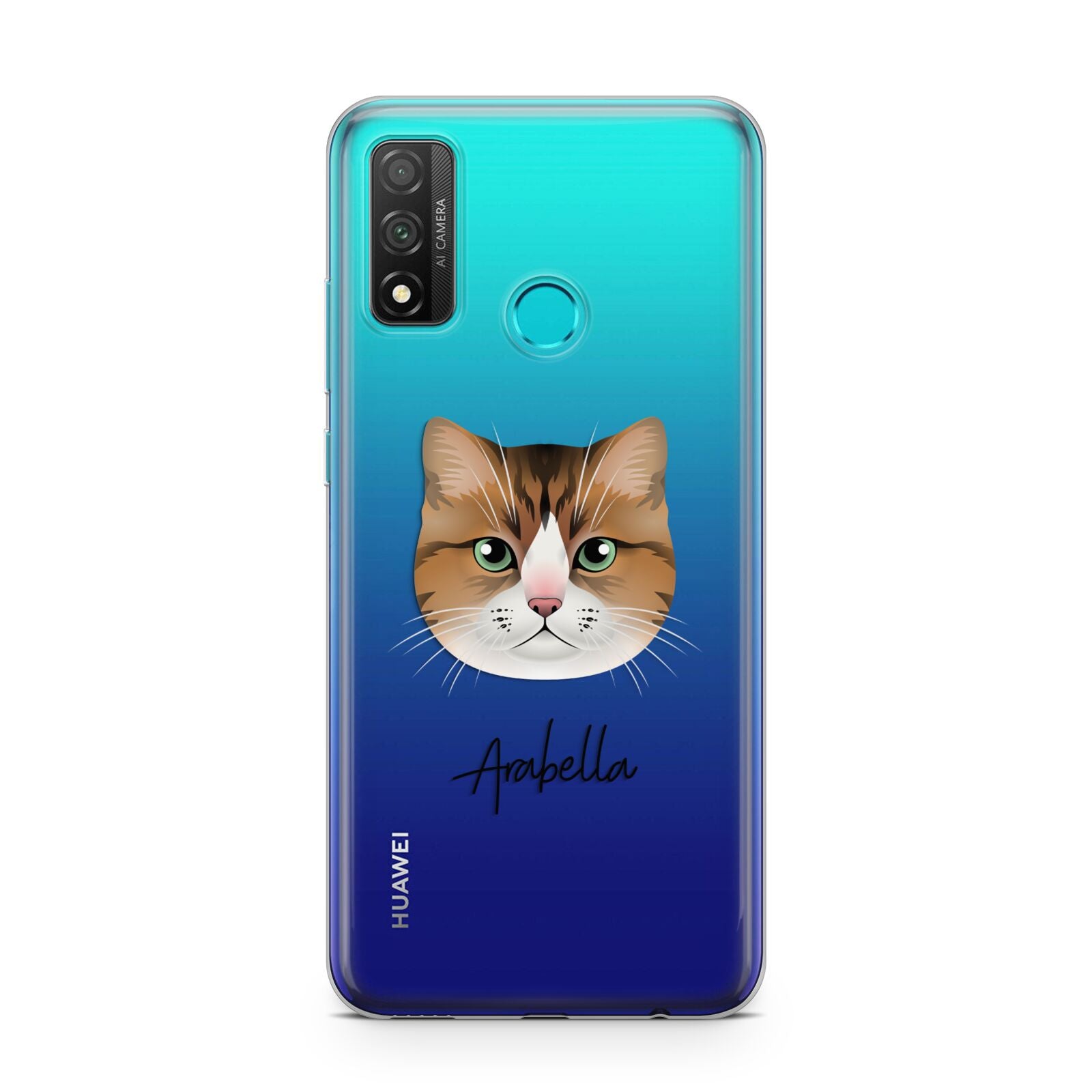 Custom Cat Illustration with Name Huawei P Smart 2020