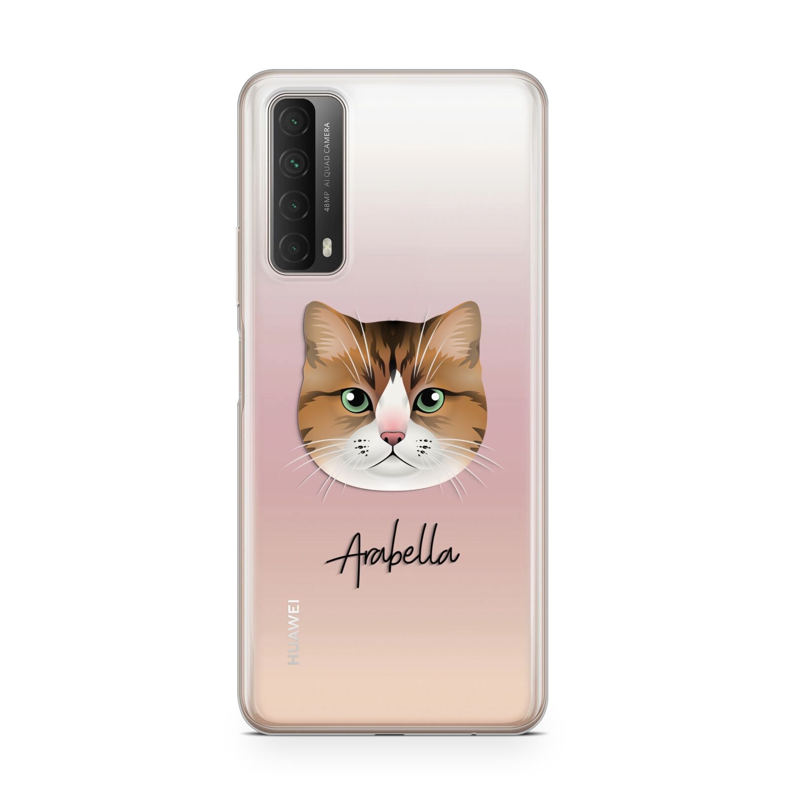 Custom Cat Illustration with Name Huawei P Smart 2021