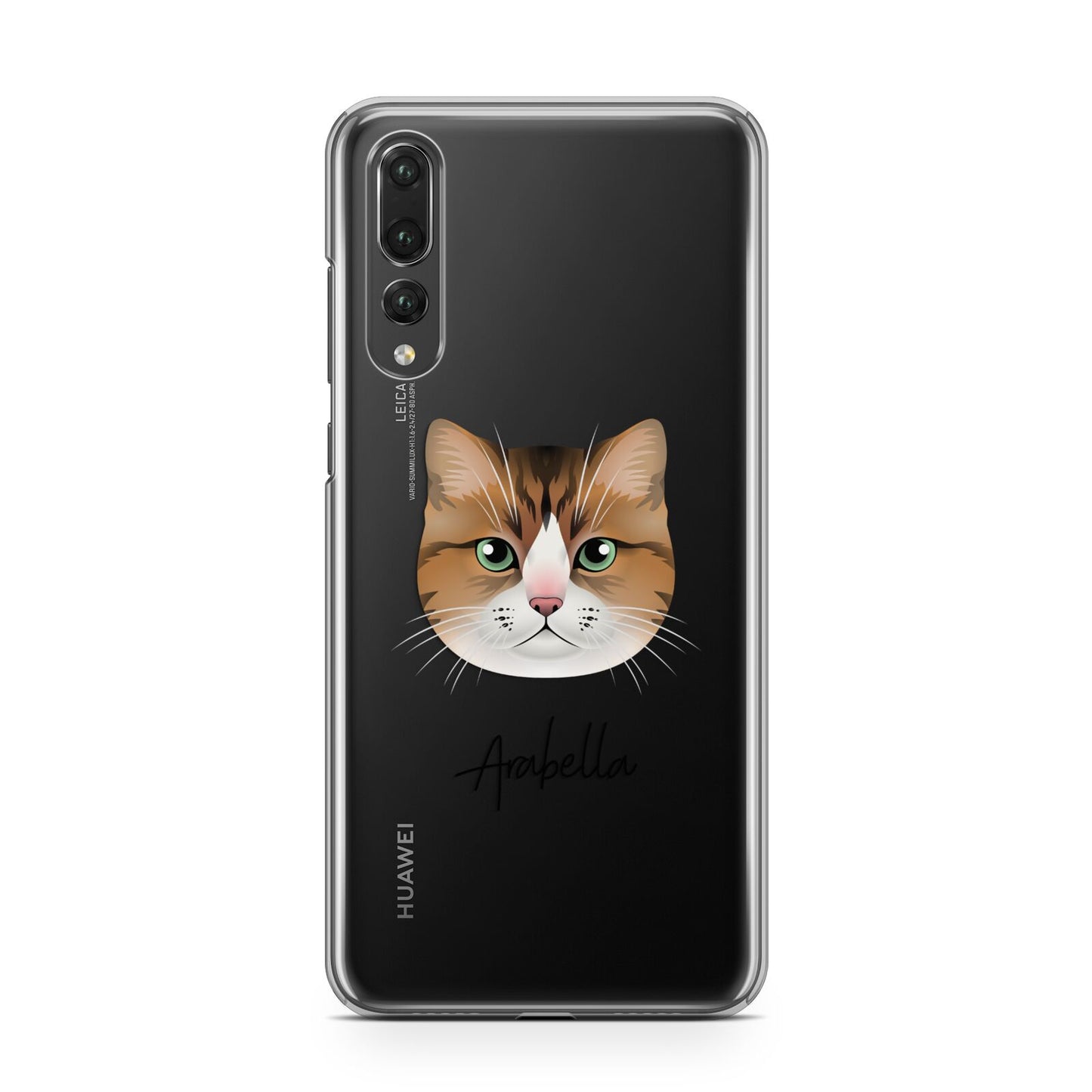 Custom Cat Illustration with Name Huawei P20 Pro Phone Case