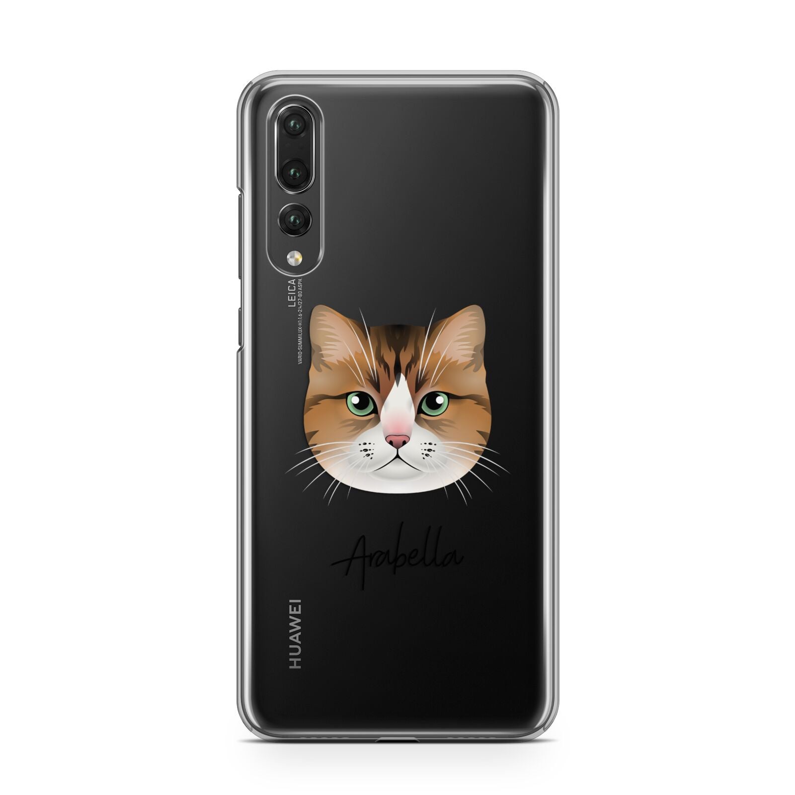 Custom Cat Illustration with Name Huawei P20 Pro Phone Case