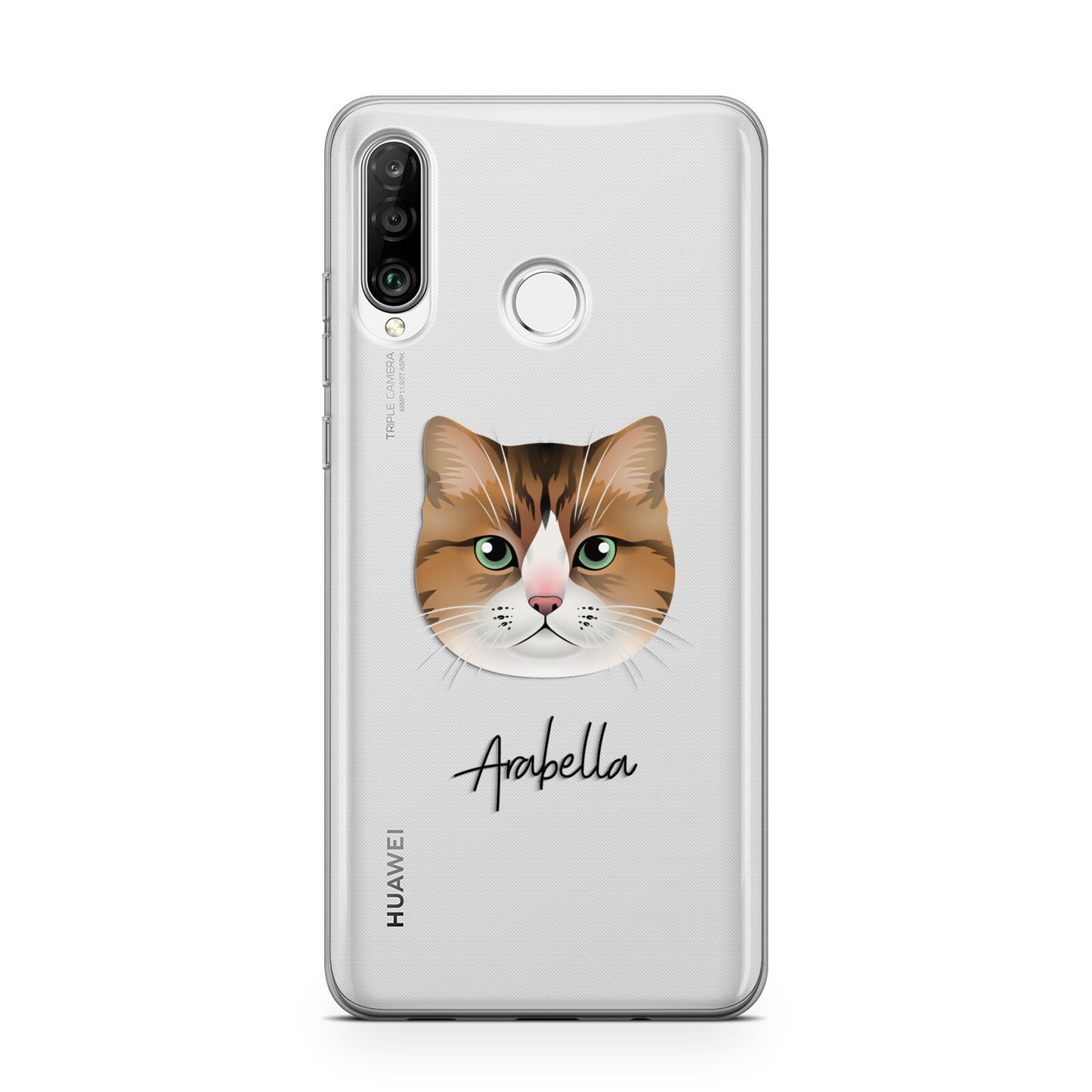 Custom Cat Illustration with Name Huawei P30 Lite Phone Case