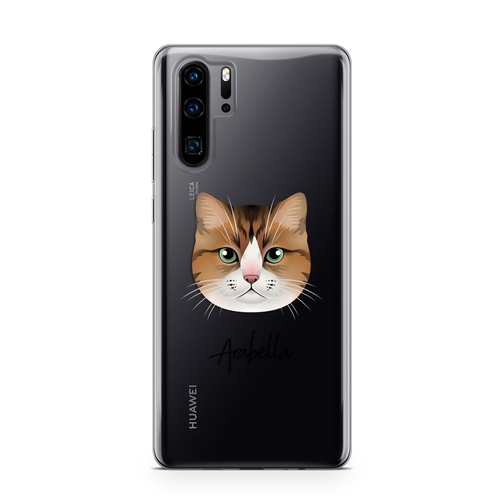 Custom Cat Illustration with Name Huawei P30 Pro Phone Case