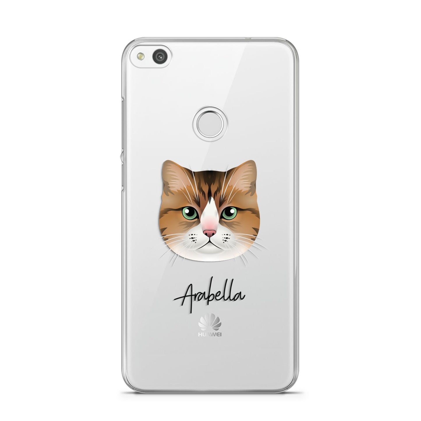 Custom Cat Illustration with Name Huawei P8 Lite Case