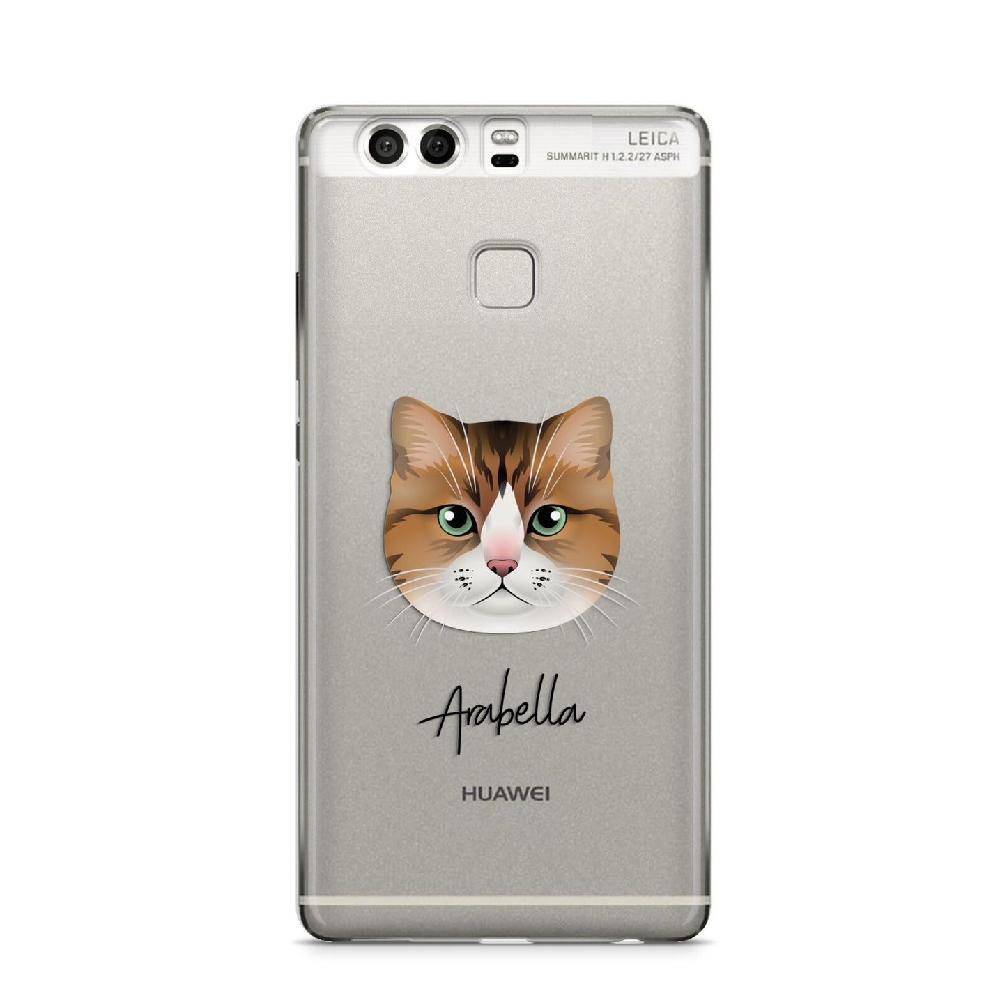 Custom Cat Illustration with Name Huawei P9 Case