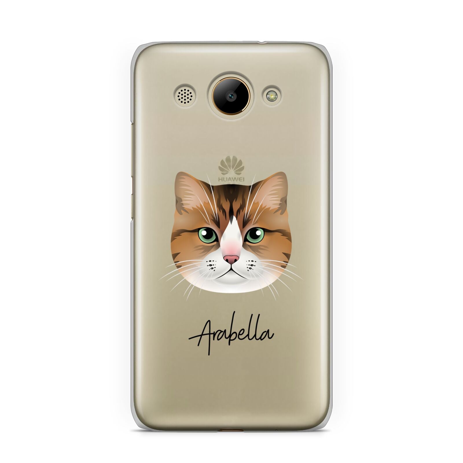 Custom Cat Illustration with Name Huawei Y3 2017