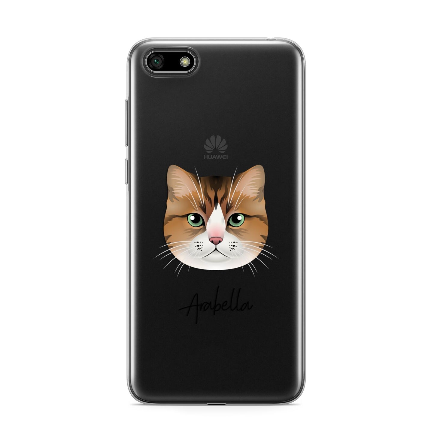 Custom Cat Illustration with Name Huawei Y5 Prime 2018 Phone Case