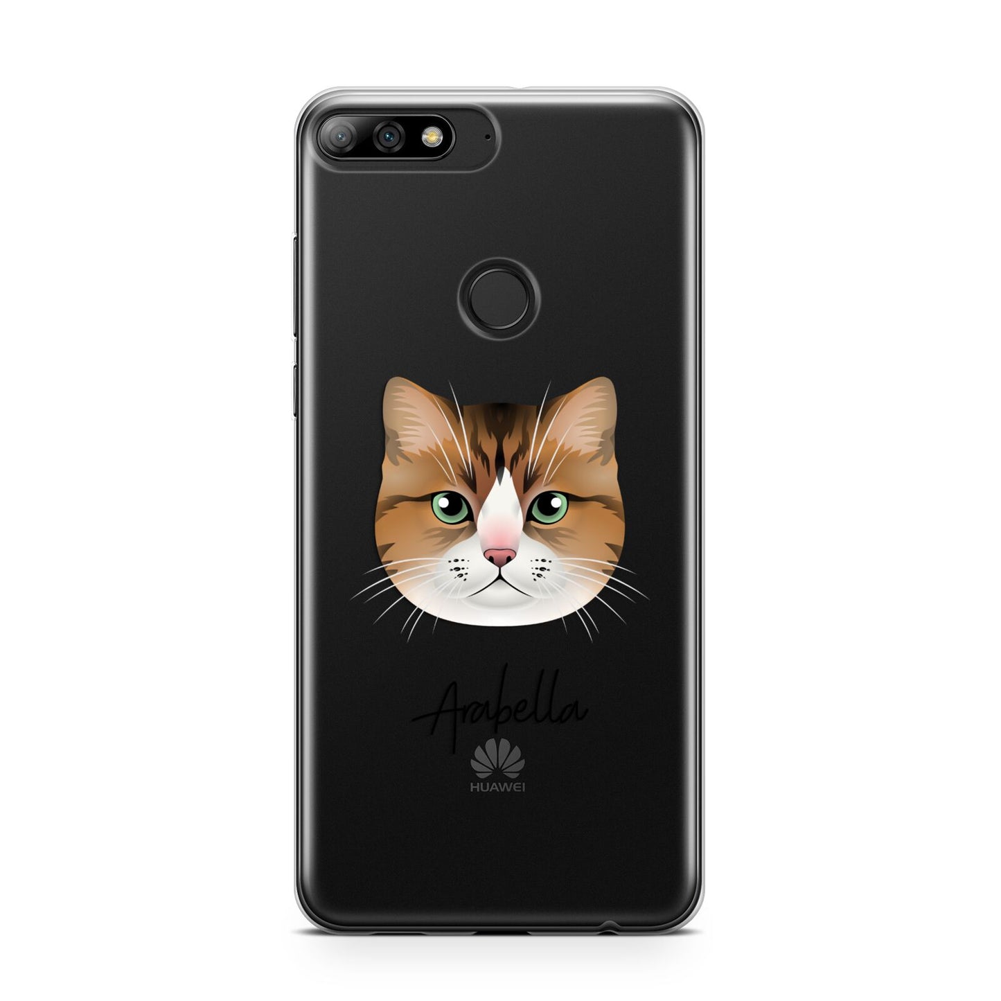 Custom Cat Illustration with Name Huawei Y7 2018