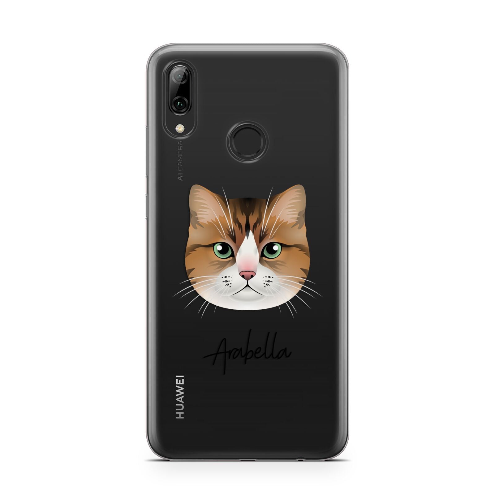 Custom Cat Illustration with Name Huawei Y7 2019