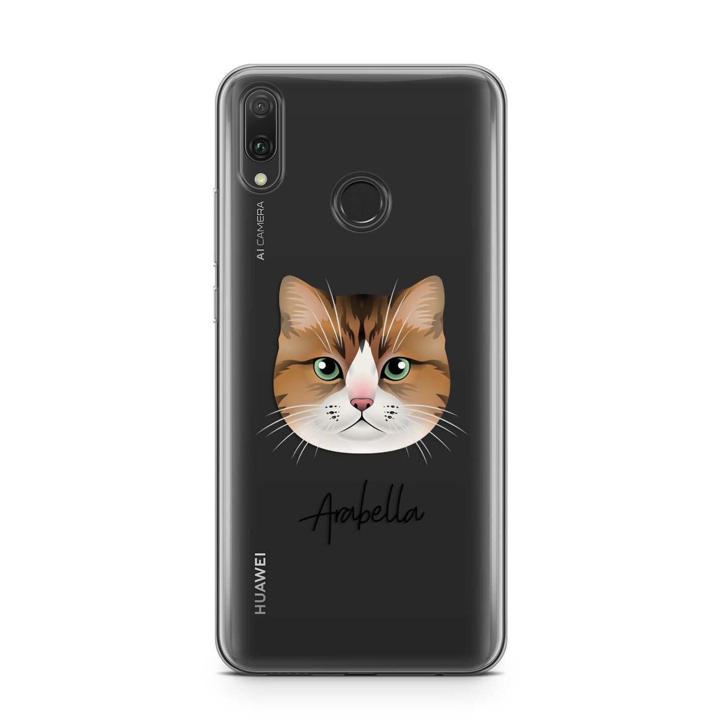 Custom Cat Illustration with Name Huawei Y9 2019