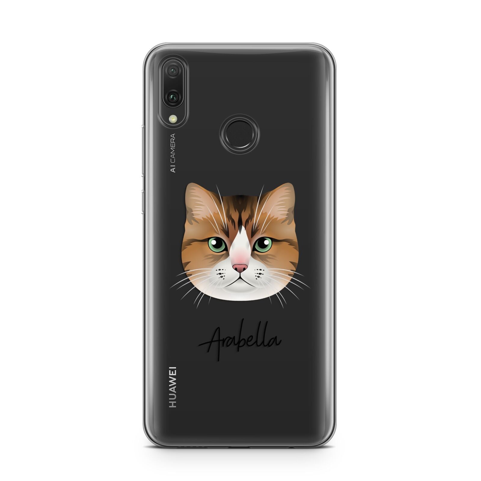 Custom Cat Illustration with Name Huawei Y9 2019