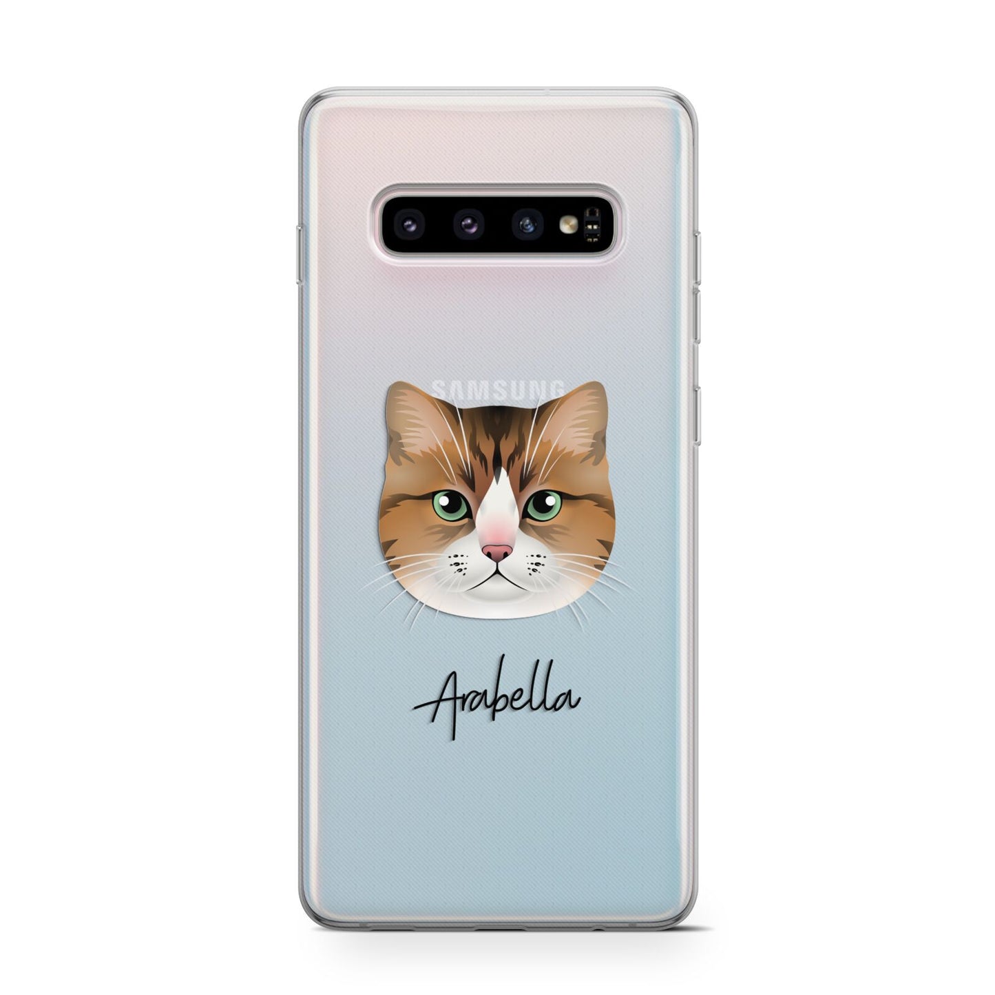Custom Cat Illustration with Name Protective Samsung Galaxy Case