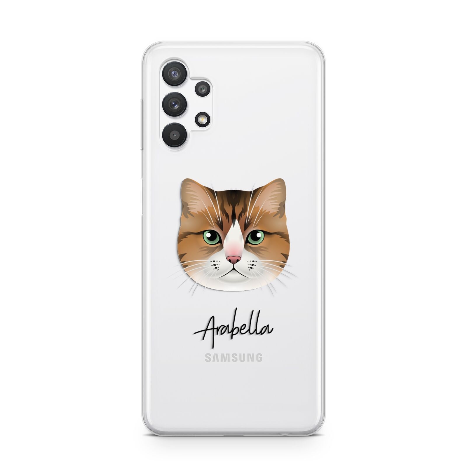 Custom Cat Illustration with Name Samsung A32 5G Case