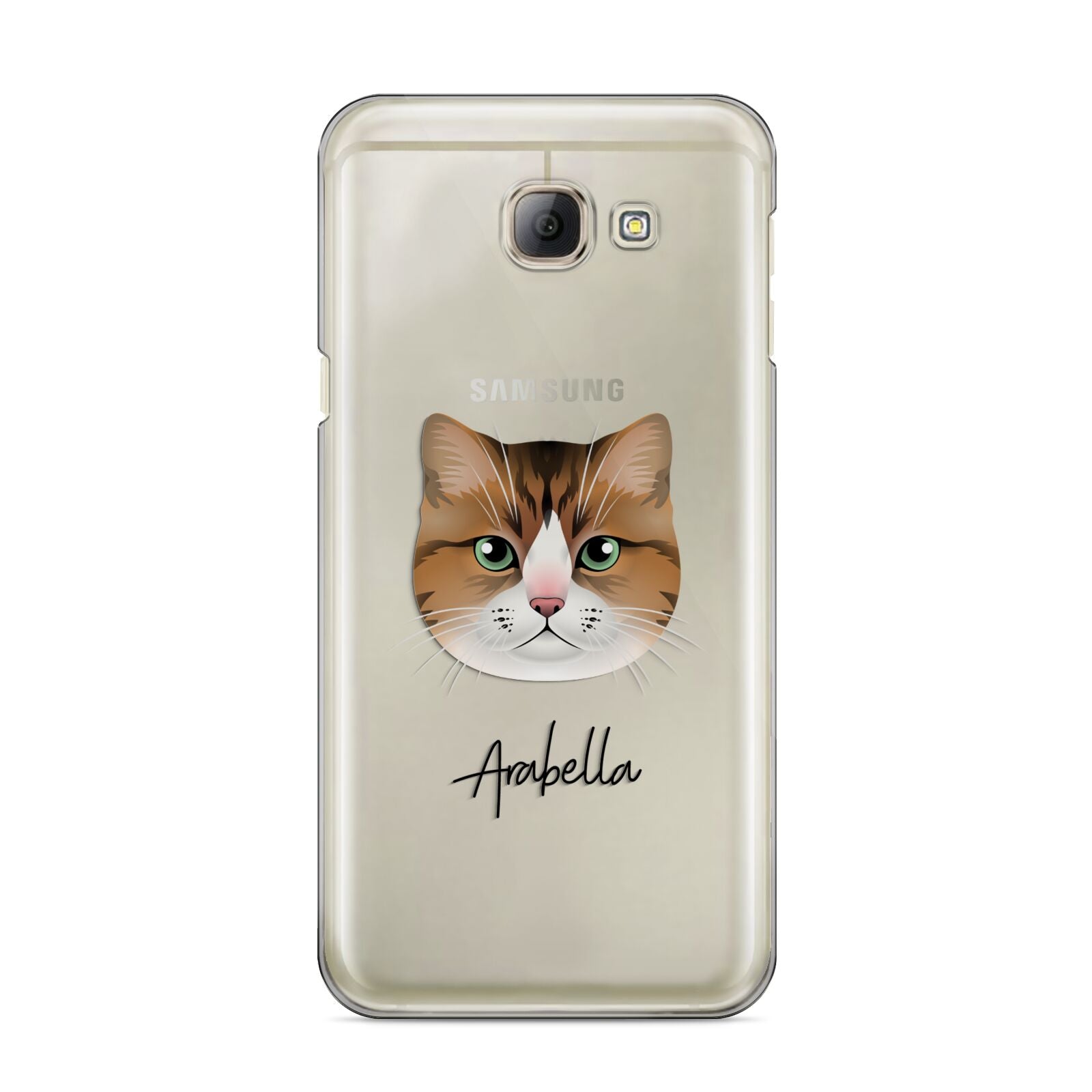 Custom Cat Illustration with Name Samsung Galaxy A8 2016 Case