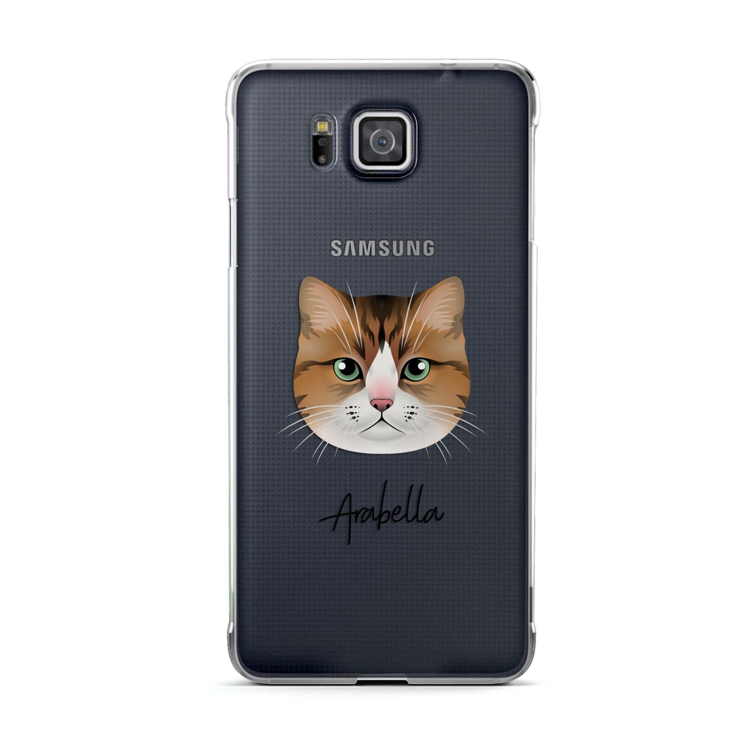 Custom Cat Illustration with Name Samsung Galaxy Alpha Case