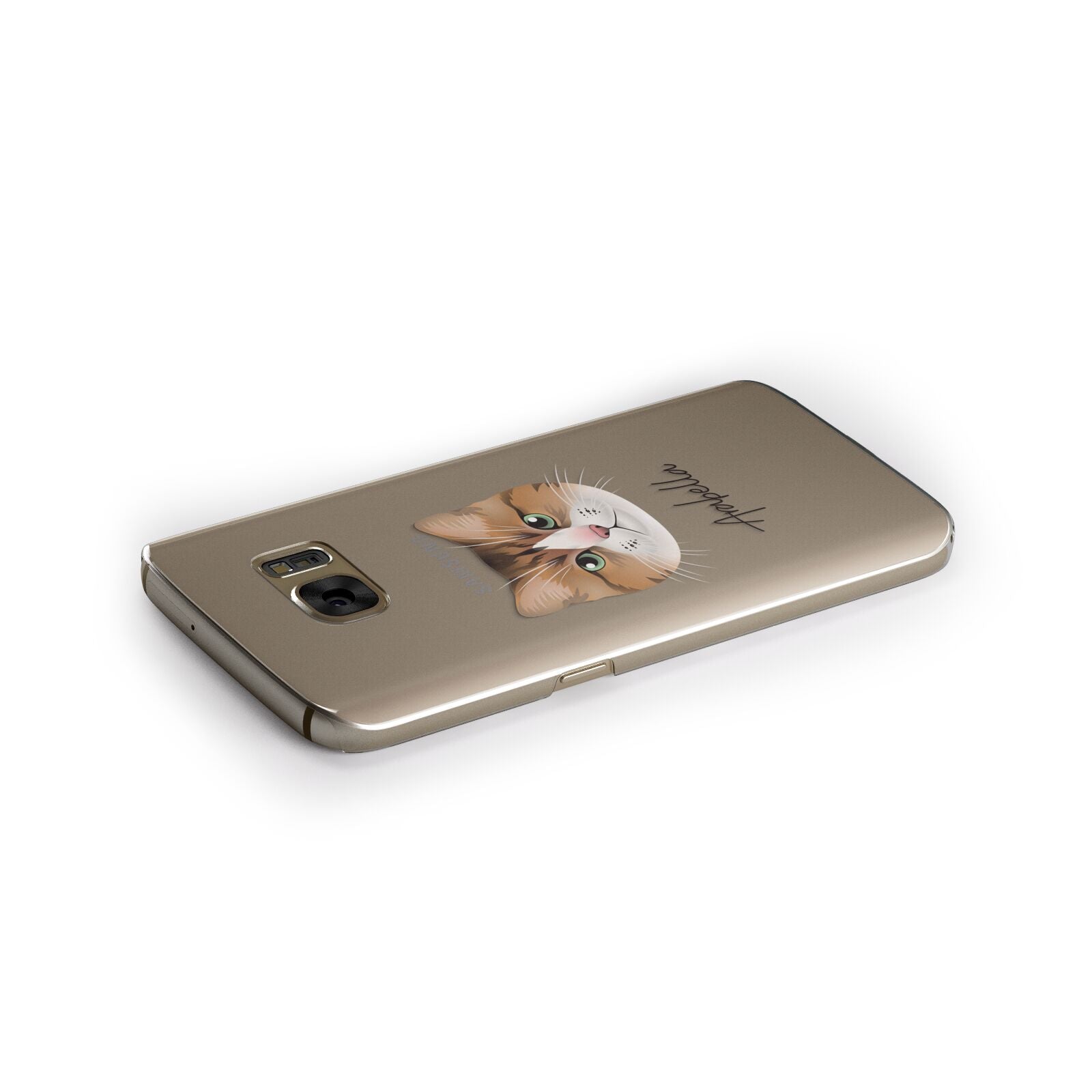 Custom Cat Illustration with Name Samsung Galaxy Case Side Close Up