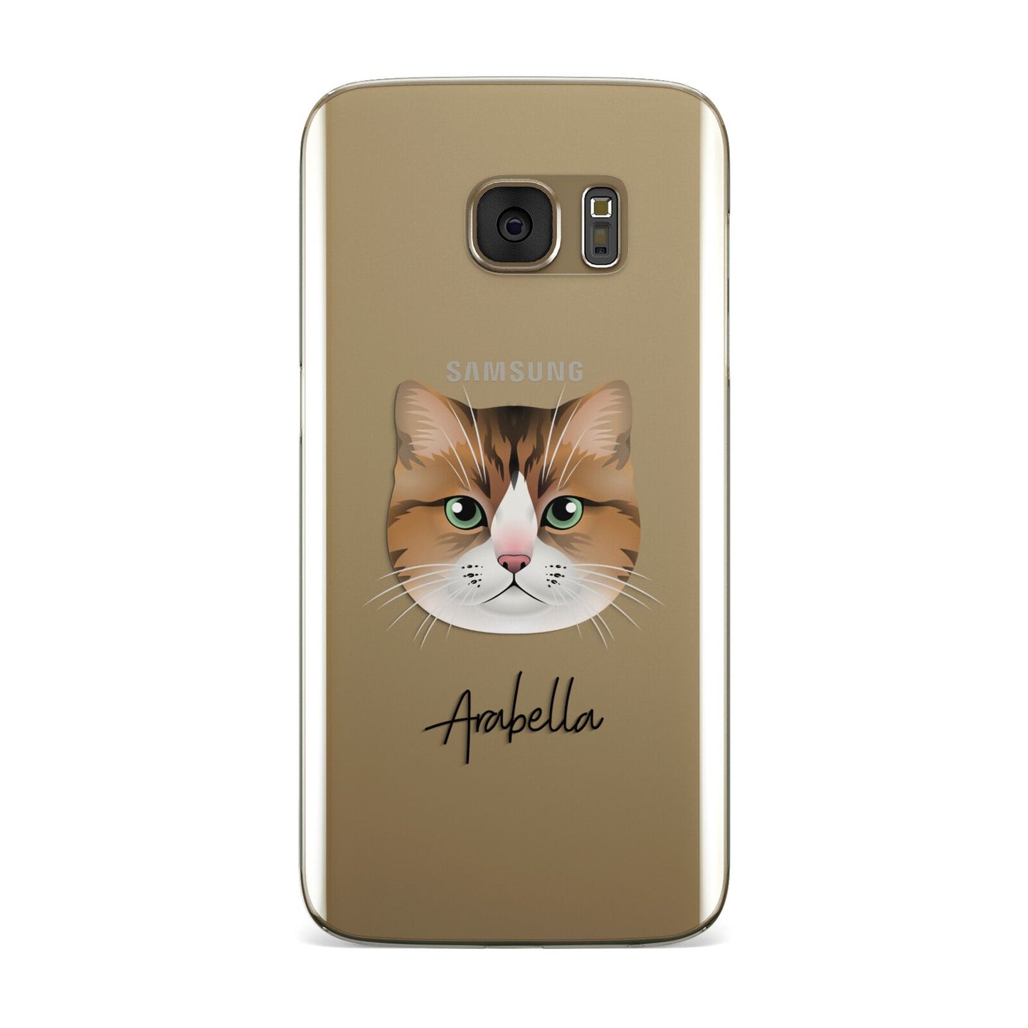 Custom Cat Illustration with Name Samsung Galaxy Case