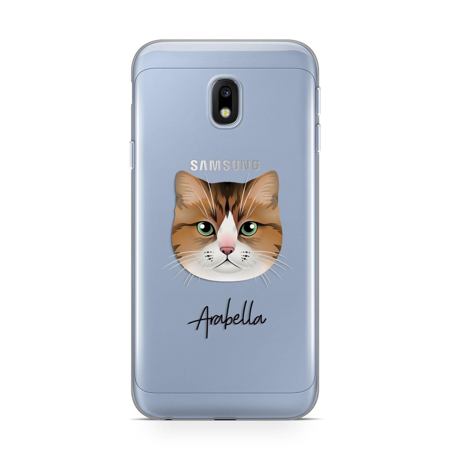 Custom Cat Illustration with Name Samsung Galaxy J3 2017 Case