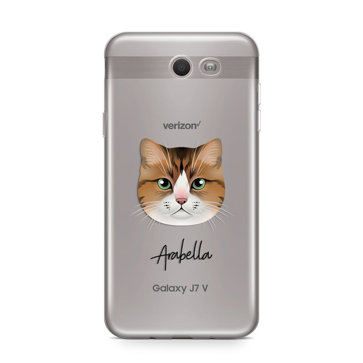 Custom Cat Illustration with Name Samsung Galaxy J7 2017 Case