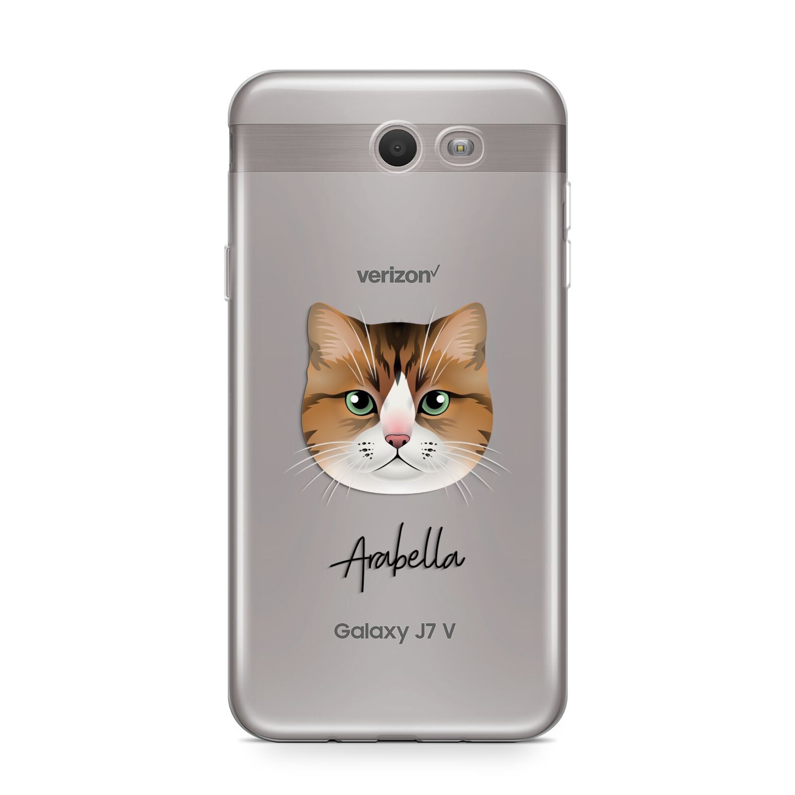 Custom Cat Illustration with Name Samsung Galaxy J7 2017 Case