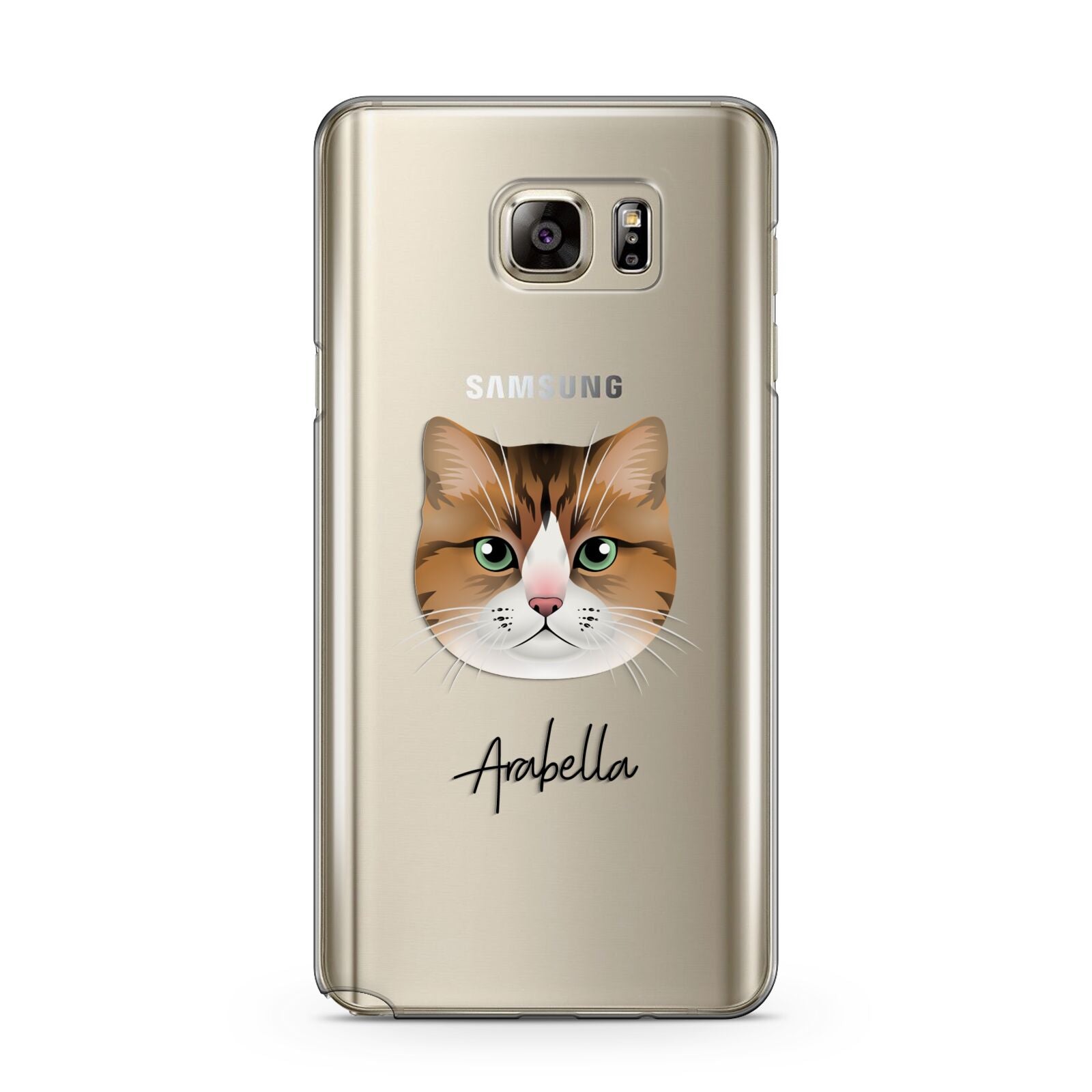 Custom Cat Illustration with Name Samsung Galaxy Note 5 Case