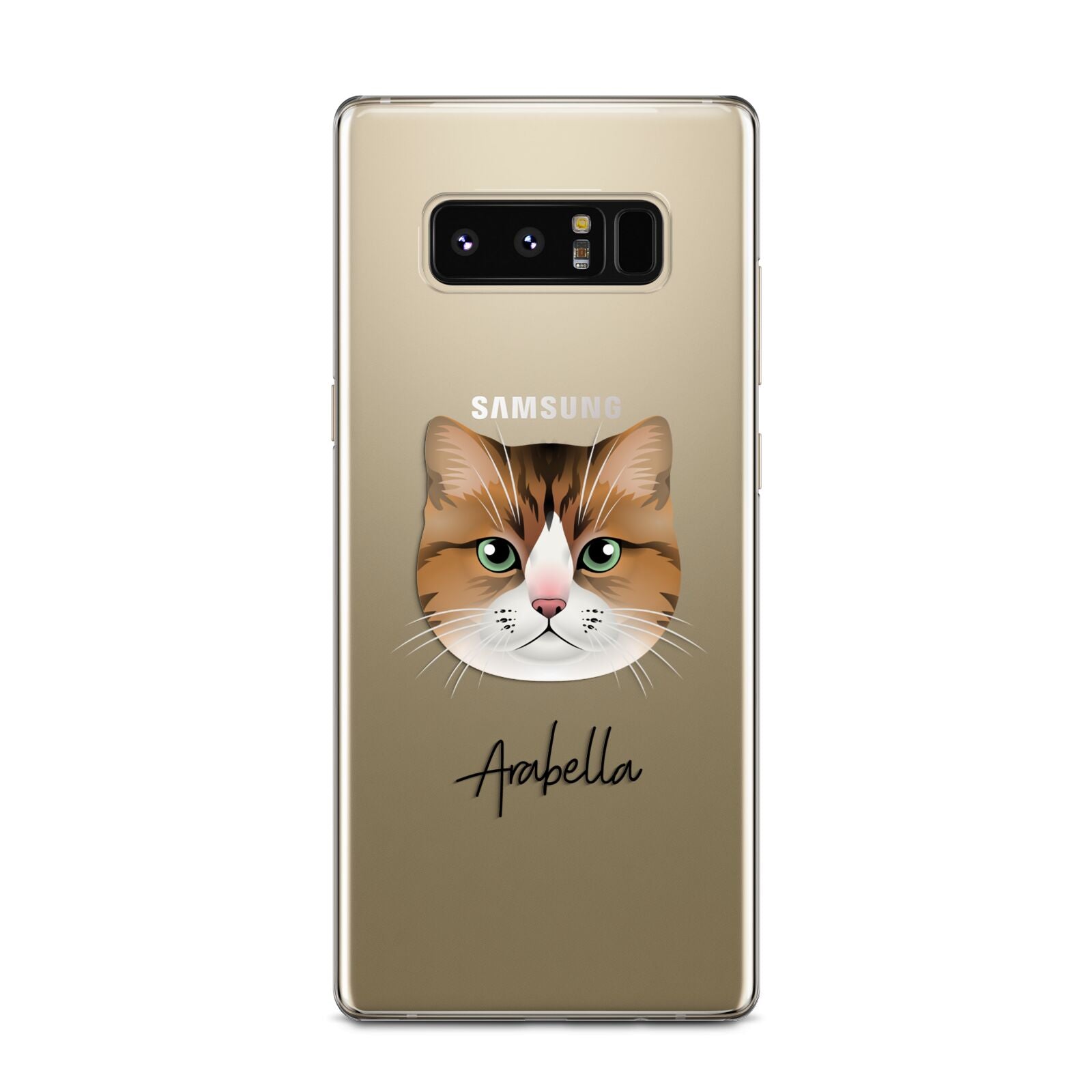 Custom Cat Illustration with Name Samsung Galaxy Note 8 Case