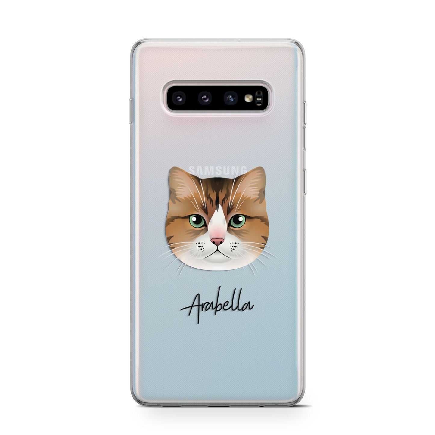 Custom Cat Illustration with Name Samsung Galaxy S10 Case