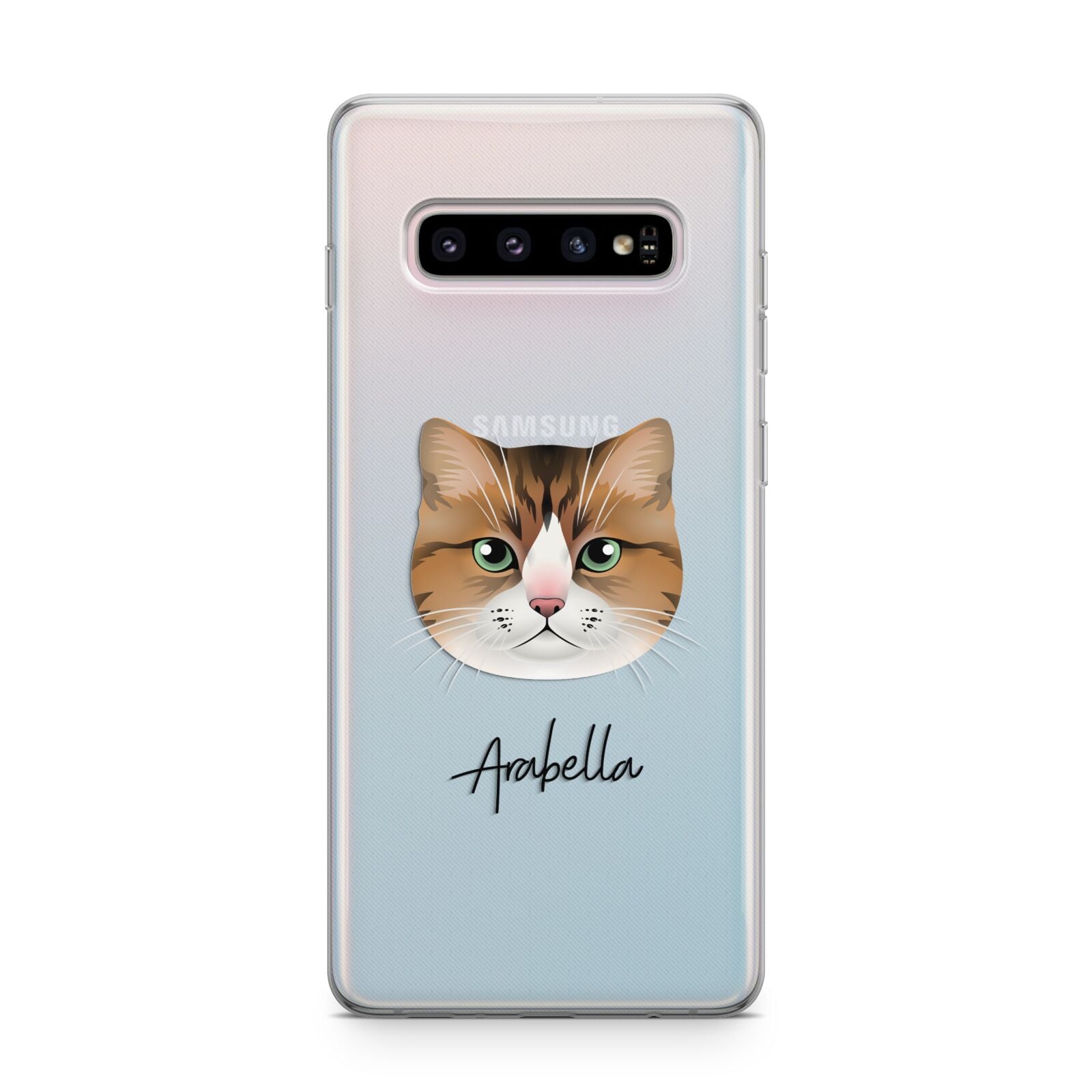 Custom Cat Illustration with Name Samsung Galaxy S10 Plus Case