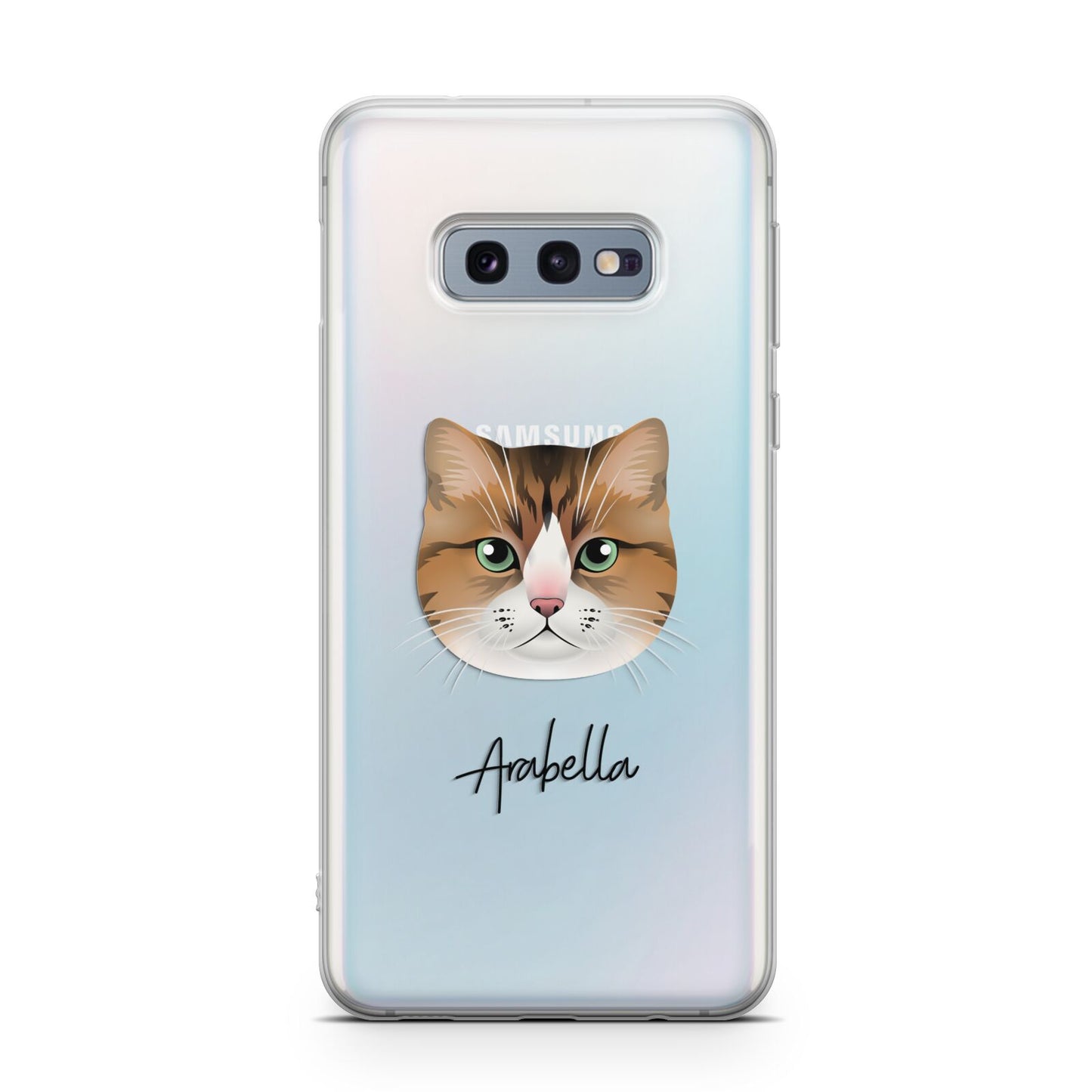 Custom Cat Illustration with Name Samsung Galaxy S10E Case