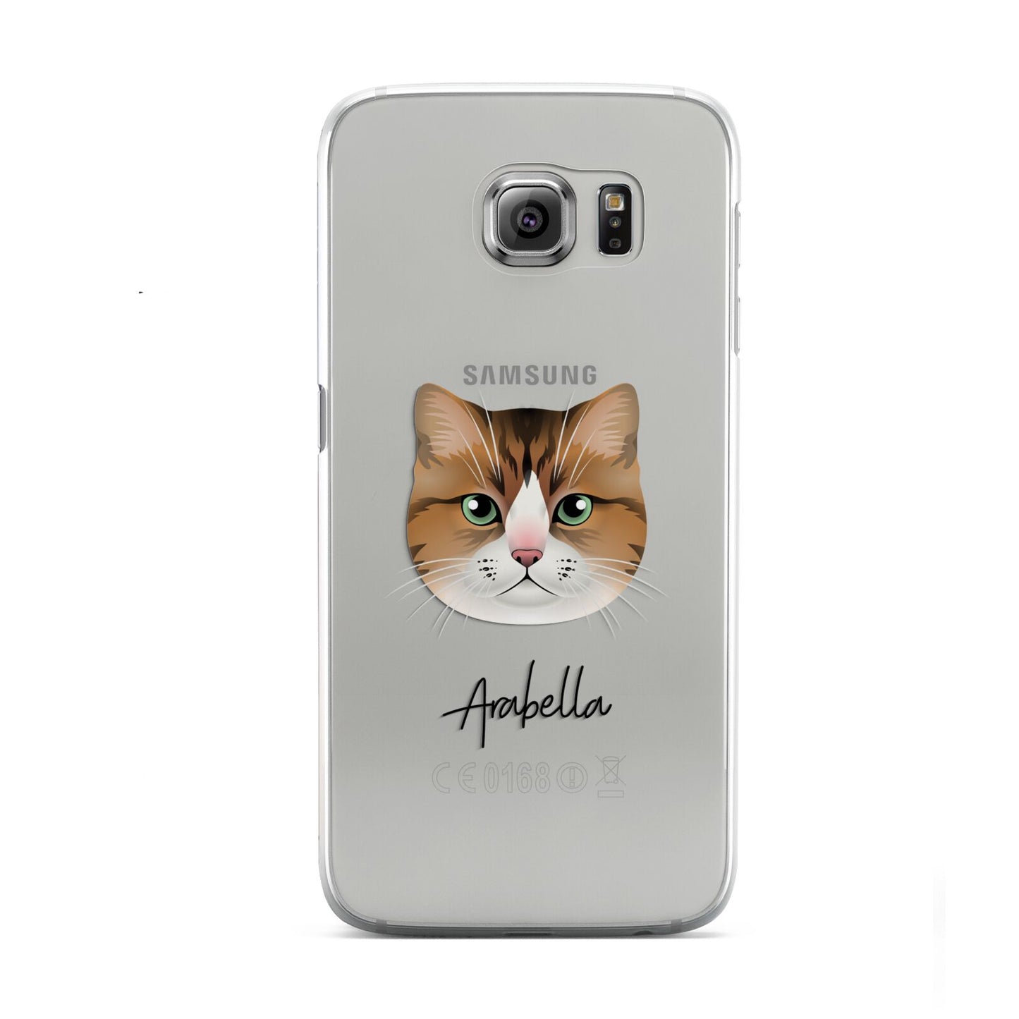 Custom Cat Illustration with Name Samsung Galaxy S6 Case