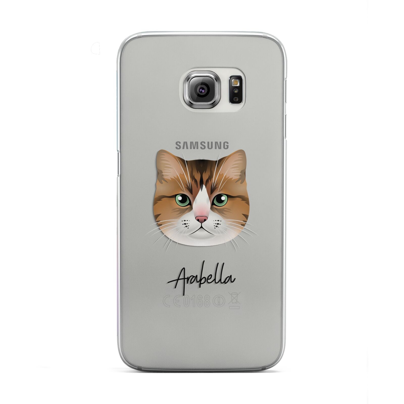 Custom Cat Illustration with Name Samsung Galaxy S6 Edge Case