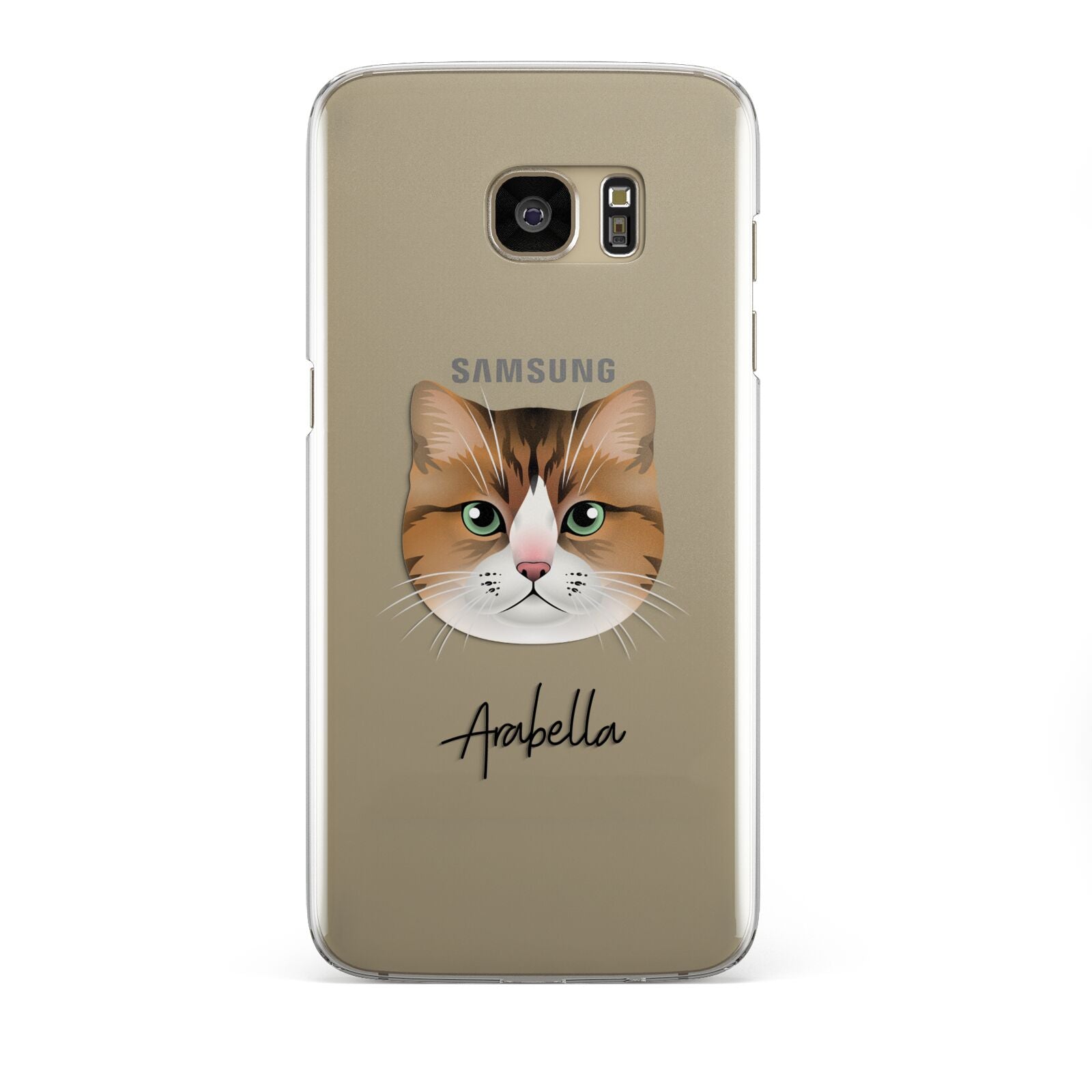 Custom Cat Illustration with Name Samsung Galaxy S7 Edge Case