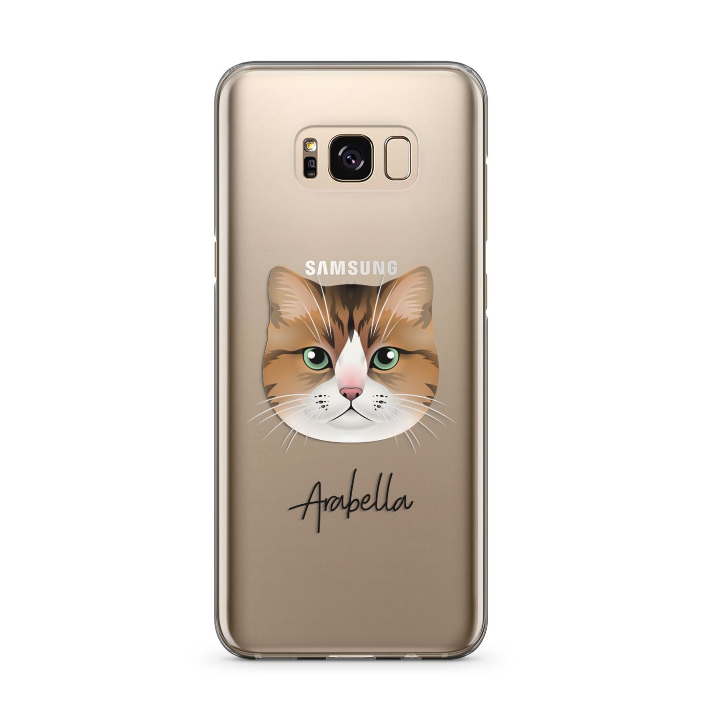 Custom Cat Illustration with Name Samsung Galaxy S8 Plus Case