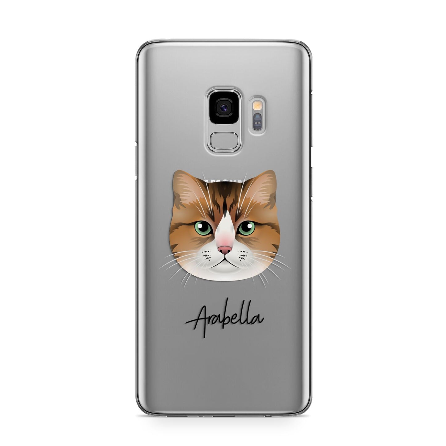 Custom Cat Illustration with Name Samsung Galaxy S9 Case