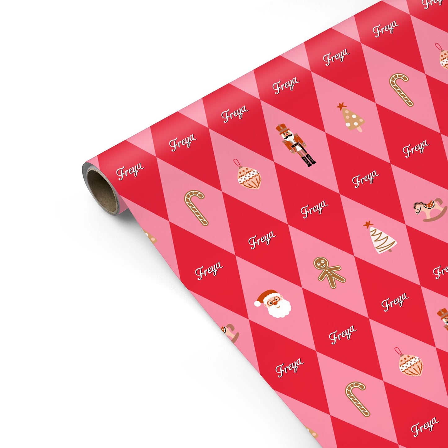 Custom Christmas Harlequin Personalised Gift Wrap