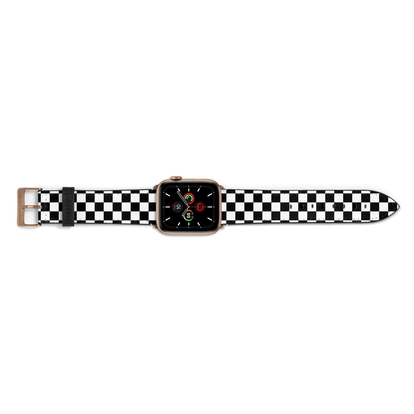 Custom Colour Check Apple Watch Strap Landscape Image Gold Hardware