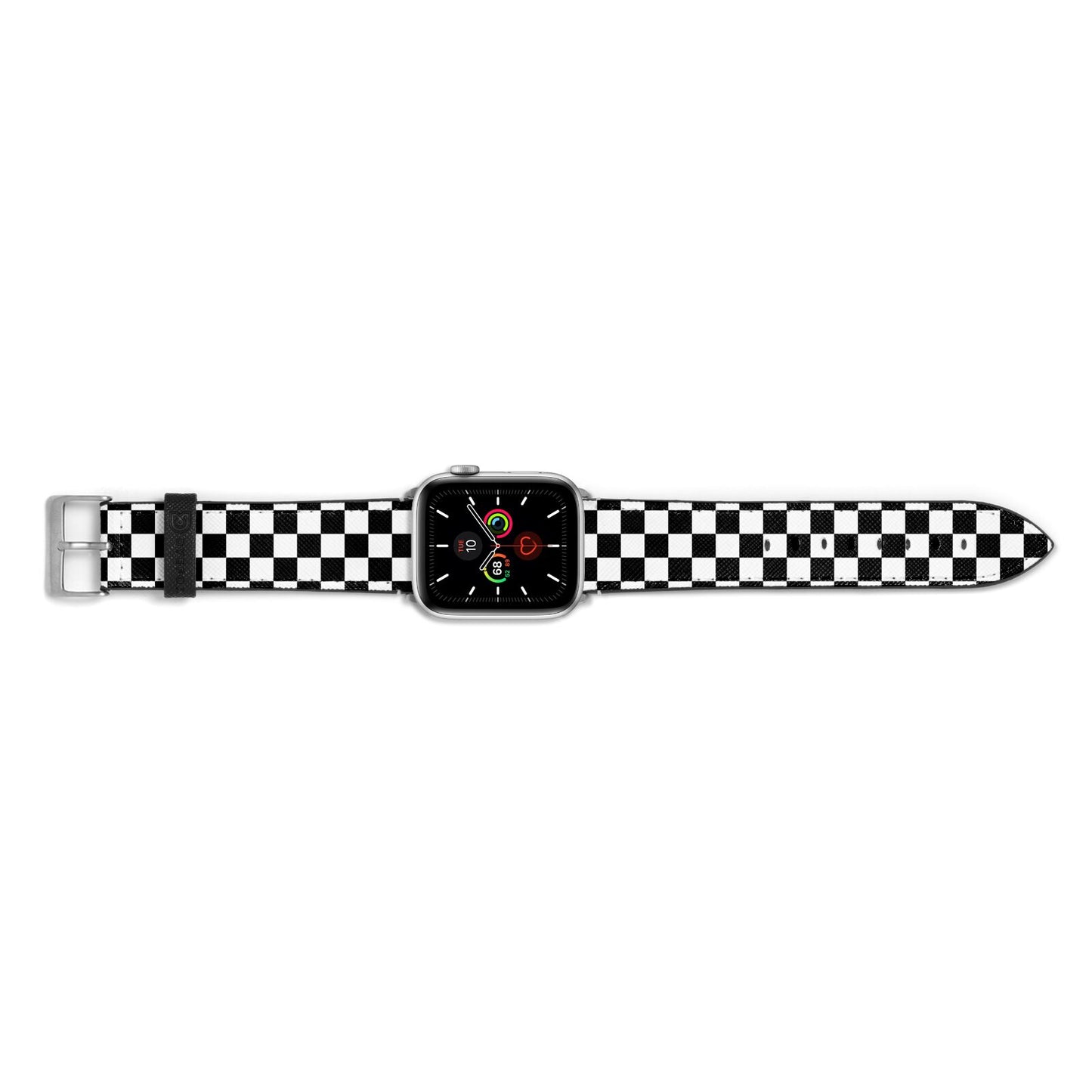 Custom Colour Check Apple Watch Strap Landscape Image Silver Hardware