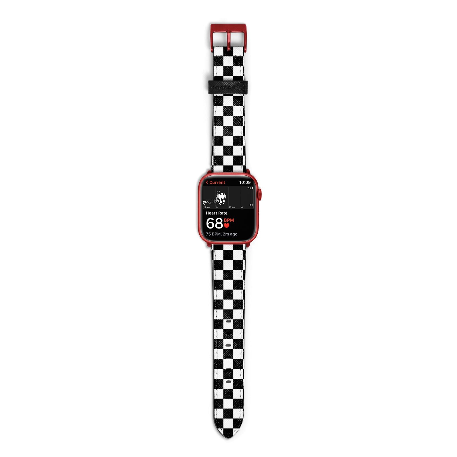 Custom Colour Check Apple Watch Strap Size 38mm with Red Hardware