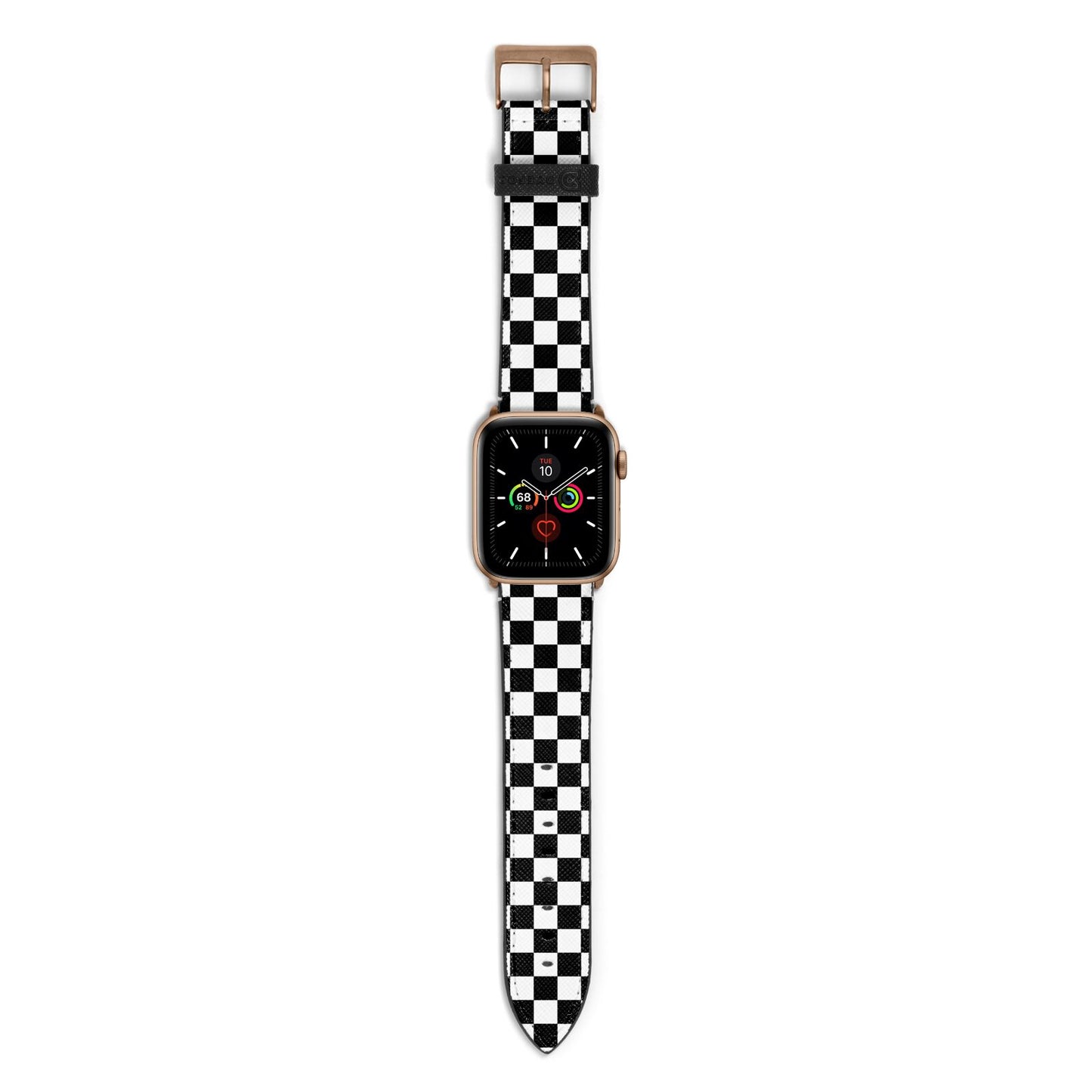 Custom Colour Check Apple Watch Strap with Gold Hardware