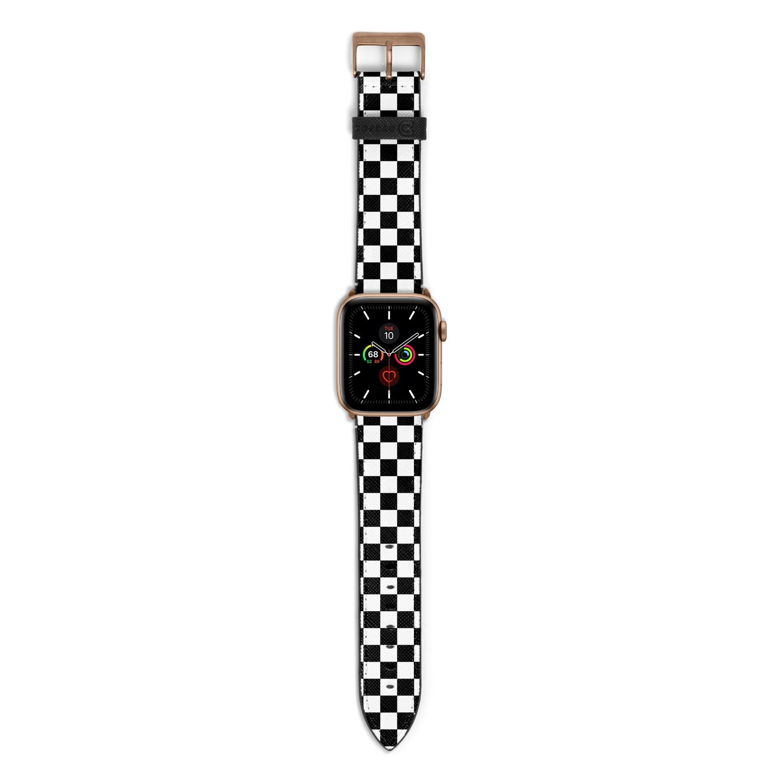 Custom Colour Check Apple Watch Strap with Gold Hardware