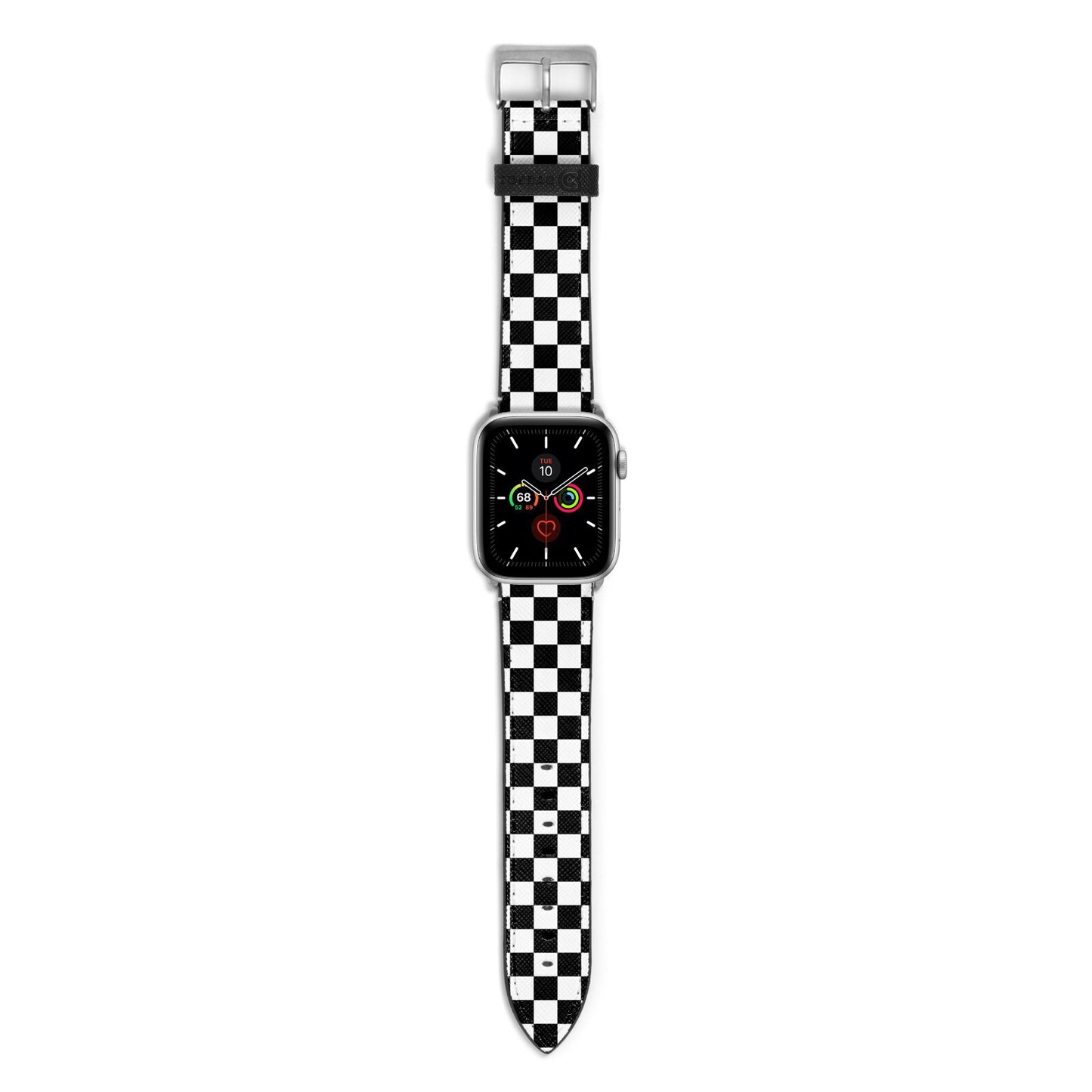 Custom Colour Check Apple Watch Strap with Silver Hardware