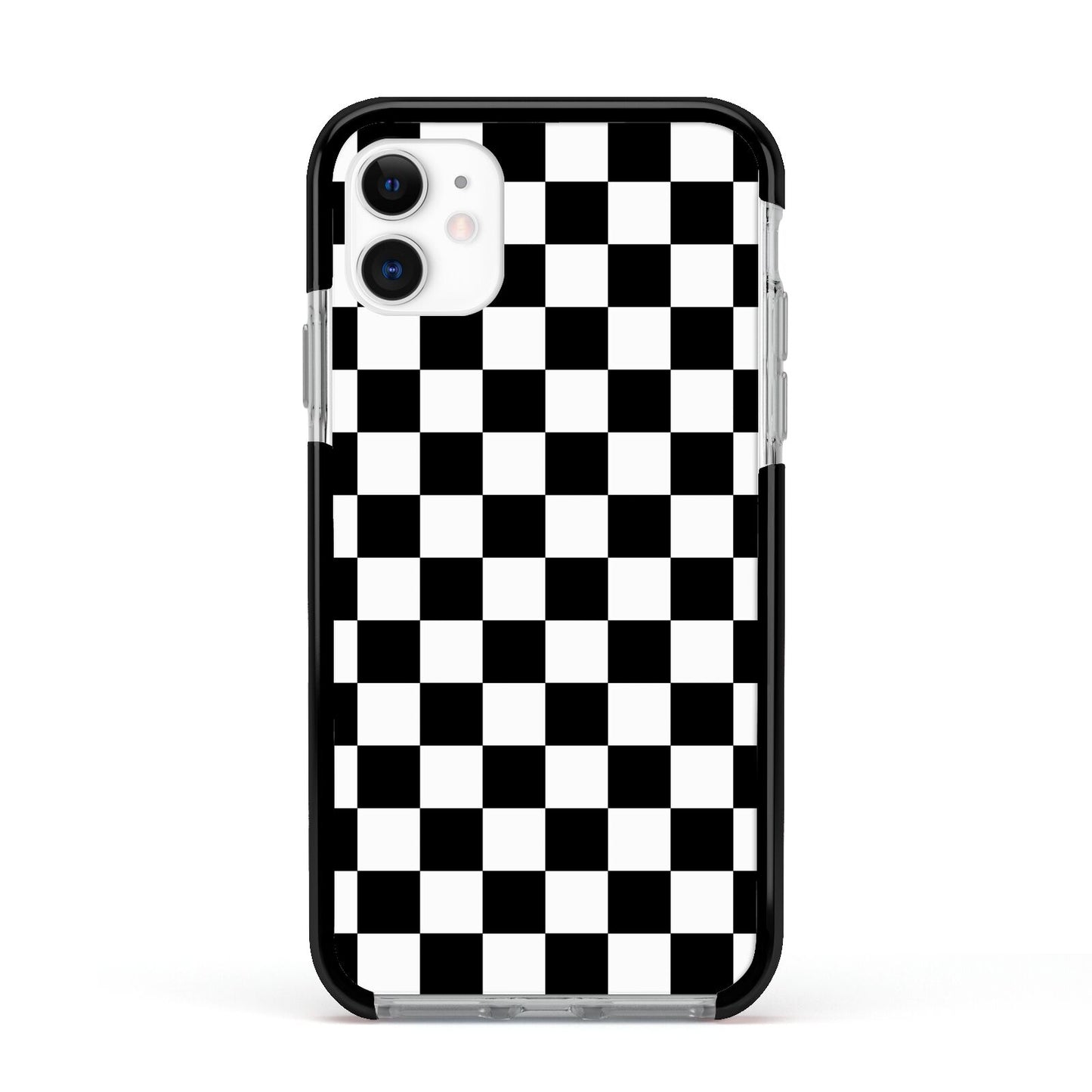 Custom Colour Check Apple iPhone 11 in White with Black Impact Case