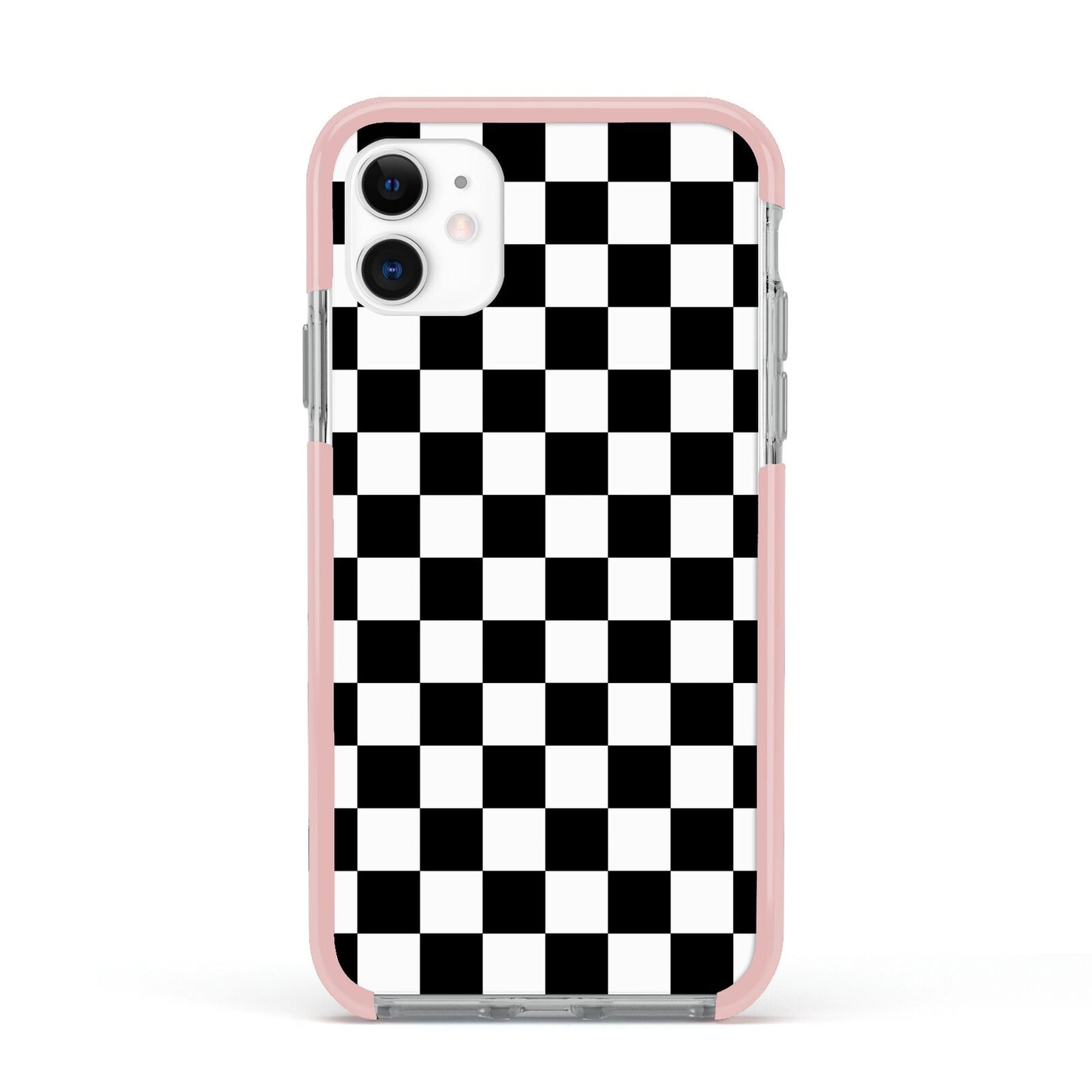 Custom Colour Check Apple iPhone 11 in White with Pink Impact Case