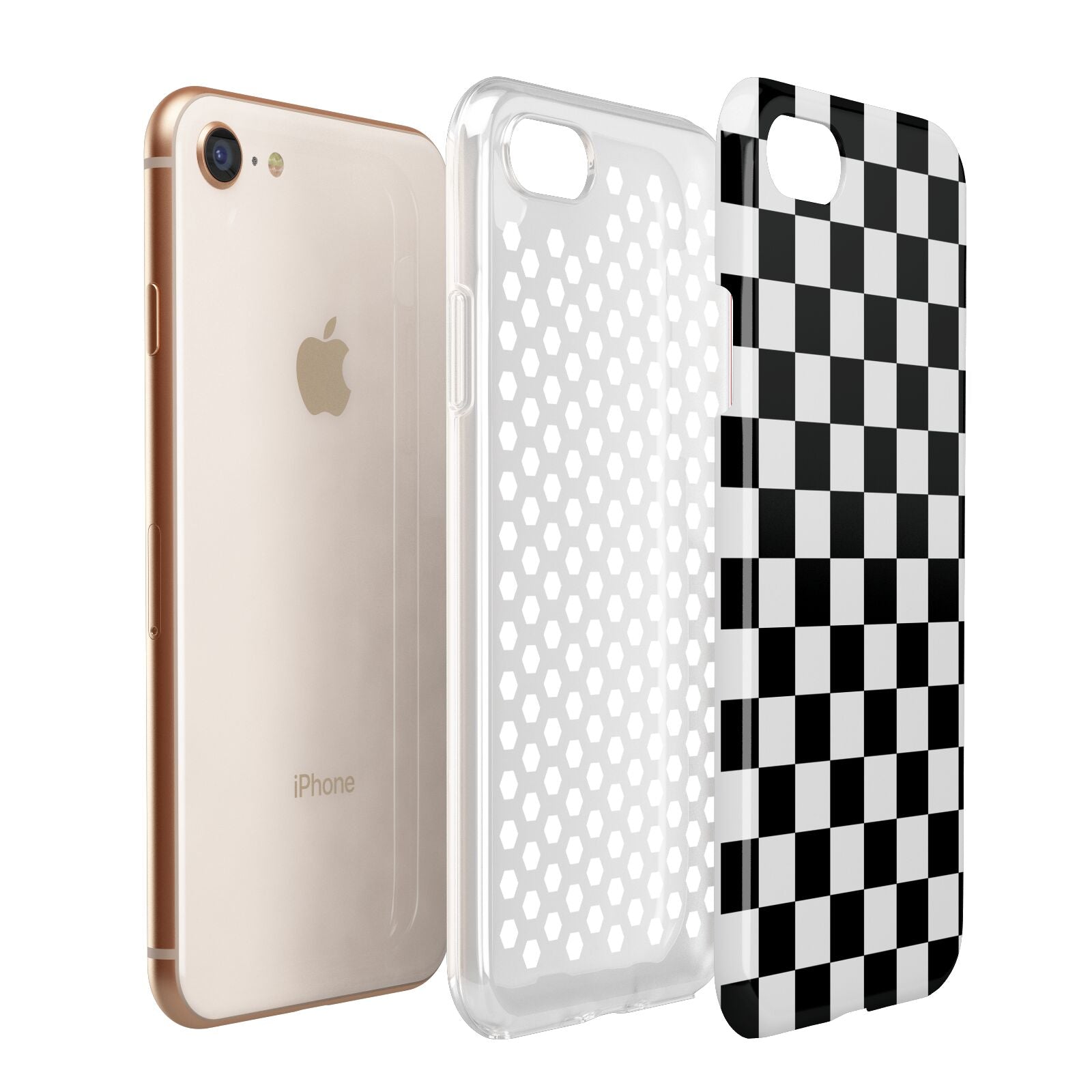 Custom Colour Check Apple iPhone 7 8 3D Tough Case Expanded View