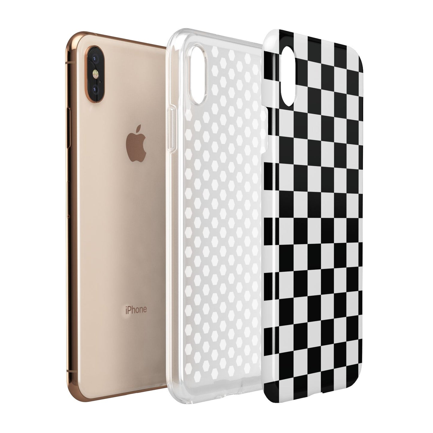 Custom Colour Check Apple iPhone Xs Max 3D Tough Case Expanded View