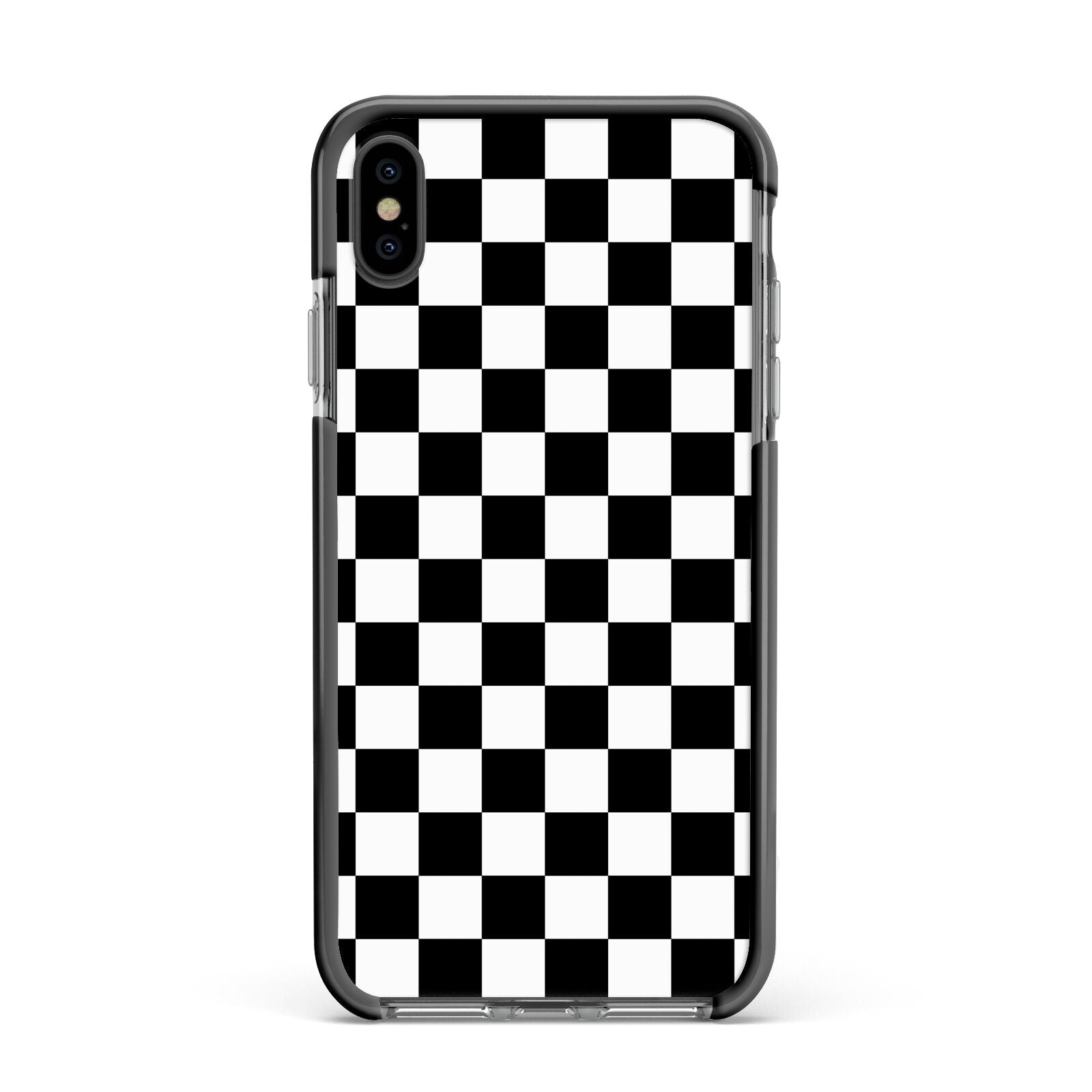 Custom Colour Check Apple iPhone Xs Max Impact Case Black Edge on Black Phone