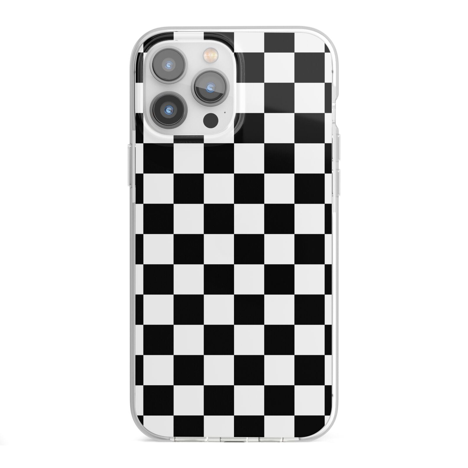 Custom Colour Check iPhone 13 Pro Max TPU Impact Case with White Edges